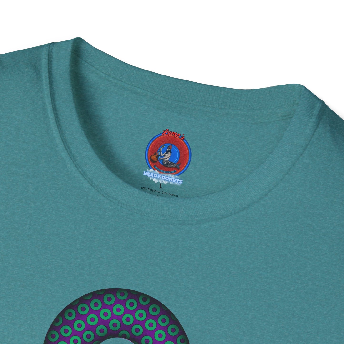 Plain Donuts/Unisex Soft-Style - "Plain Paradoxical Grided Donuts" - green/purple donuts