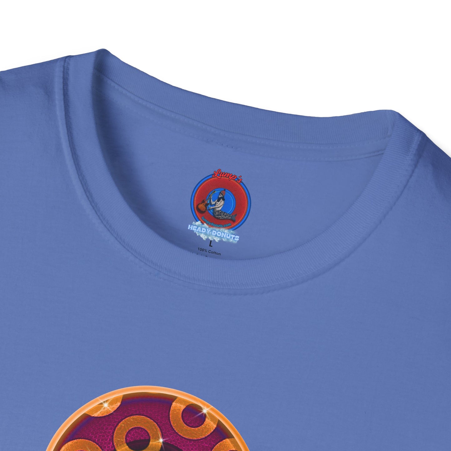 Classic Donut Tee - Unisex Soft-Style - "Princely Wooked Cream - YEMSG Donut " - burgundy/orange rustic paradox donut - variant 1