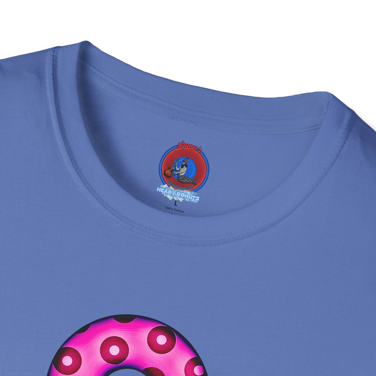 Plain Donuts/Unisex Soft-Style - "Plain Blimpy Paradoxical Donuts" - bright magenta/red donuts