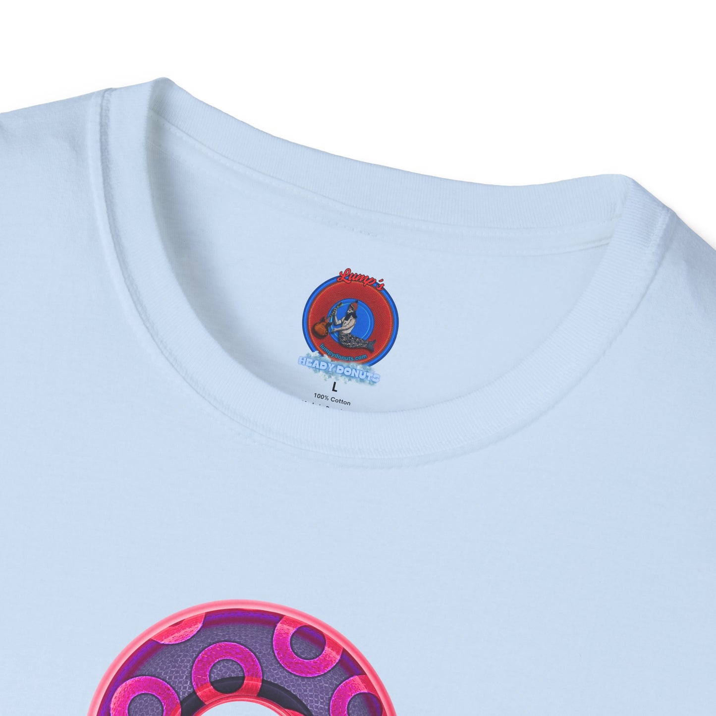 Plain Donuts/Unisex Soft-Style - "Plain Rustic Paradoxical Donuts" - magenta/dark purple donuts