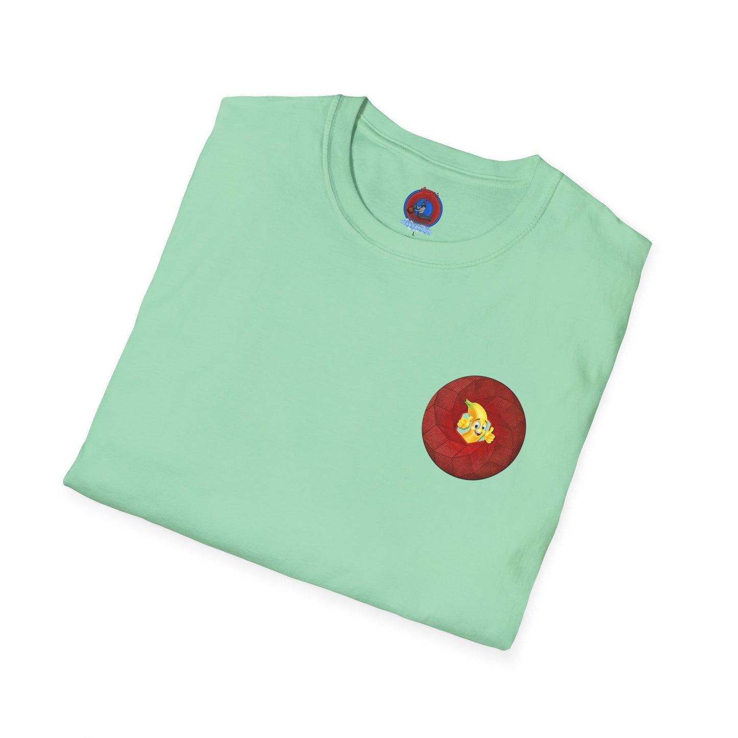 Classic Donut Tee - Unisex Soft-Style - "Dis sheet, it's bananas!" - series 1.0 - variant 1 - cubed red donut