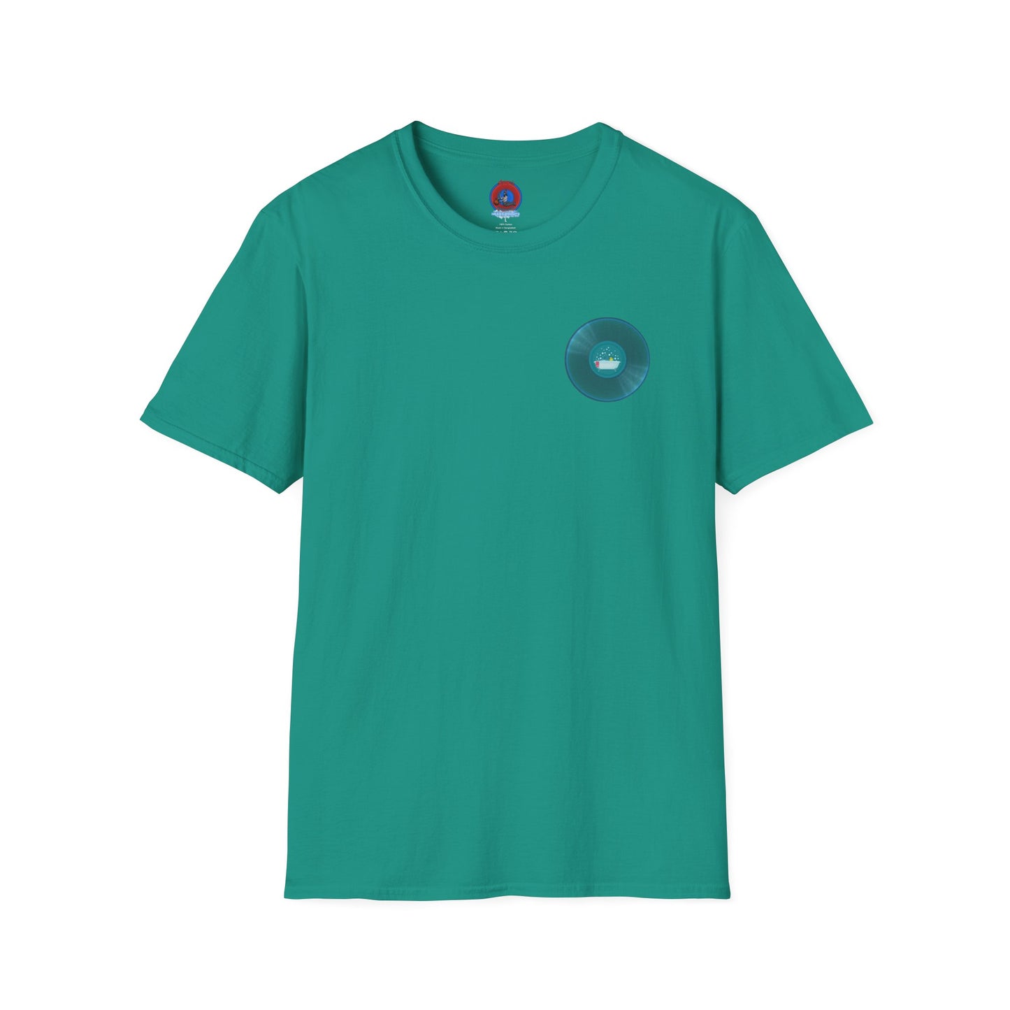 Classic Donut Tee - Unisex Soft-Style - "Bathtub Fun" - dark aquamarine donut