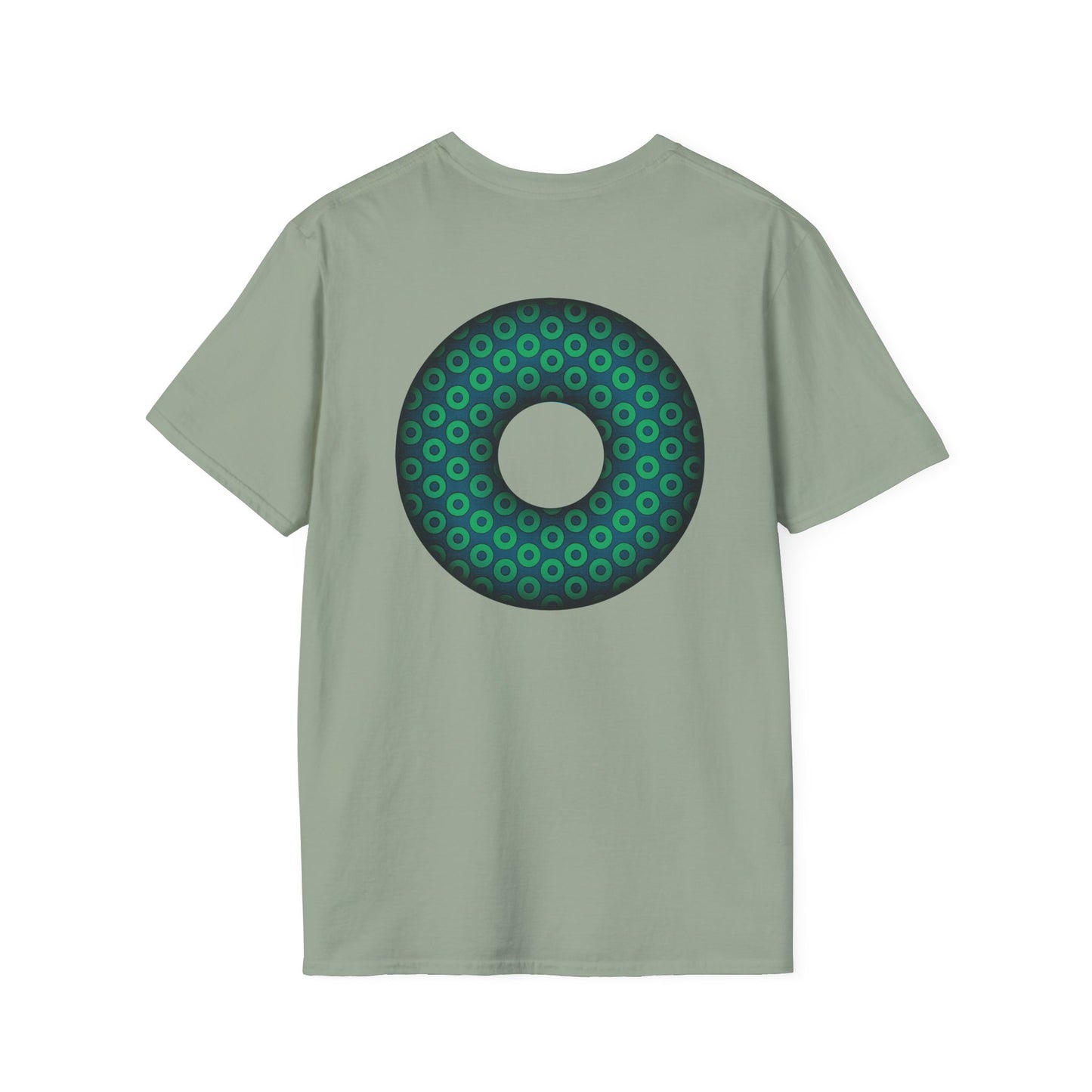 Plain Donuts/Unisex Soft-Style - "Plain Paradoxical Grided Donuts" - light green/midnight teal donuts