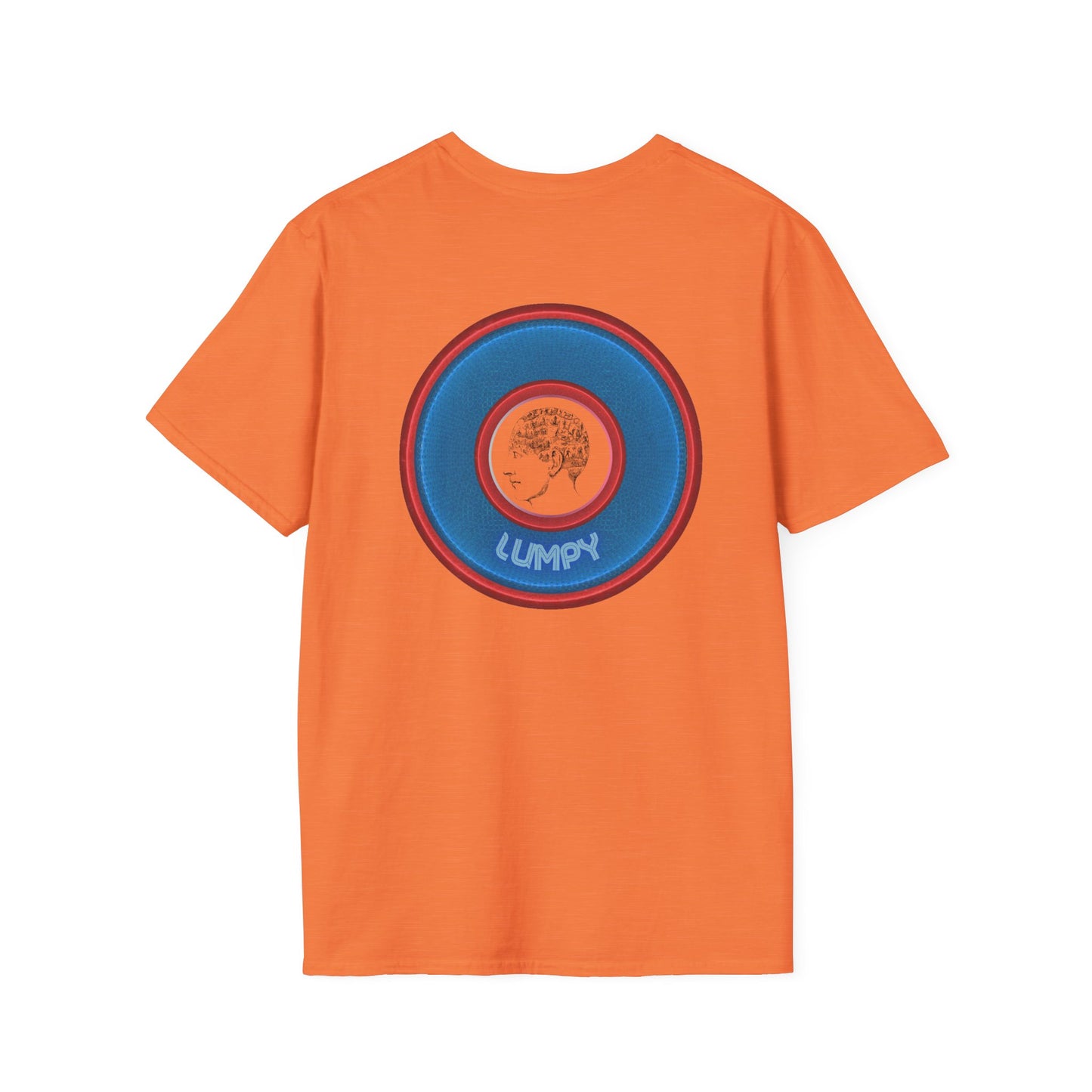 Classic Donut Tee - Unisex Soft-Style - "The Lumpy Donut" - variant 2 - blue/red donut