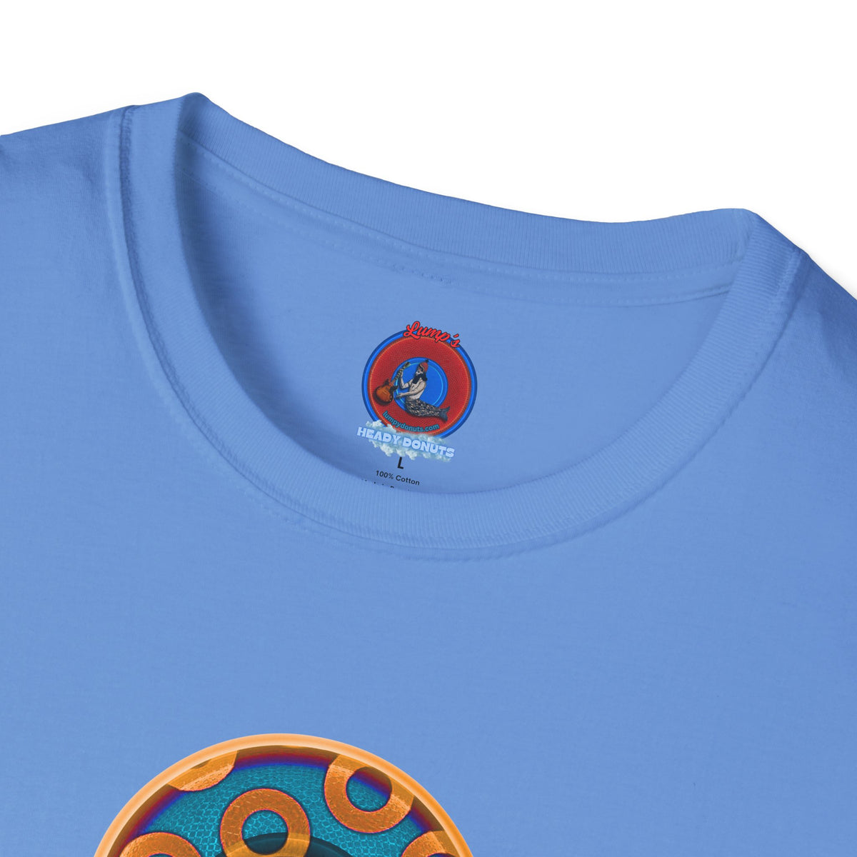 Classic Donut Tee - Unisex Soft-Style - "Wooked Cream - YEMSG Donut " -blue/orange rustic paradox donut - variant 4