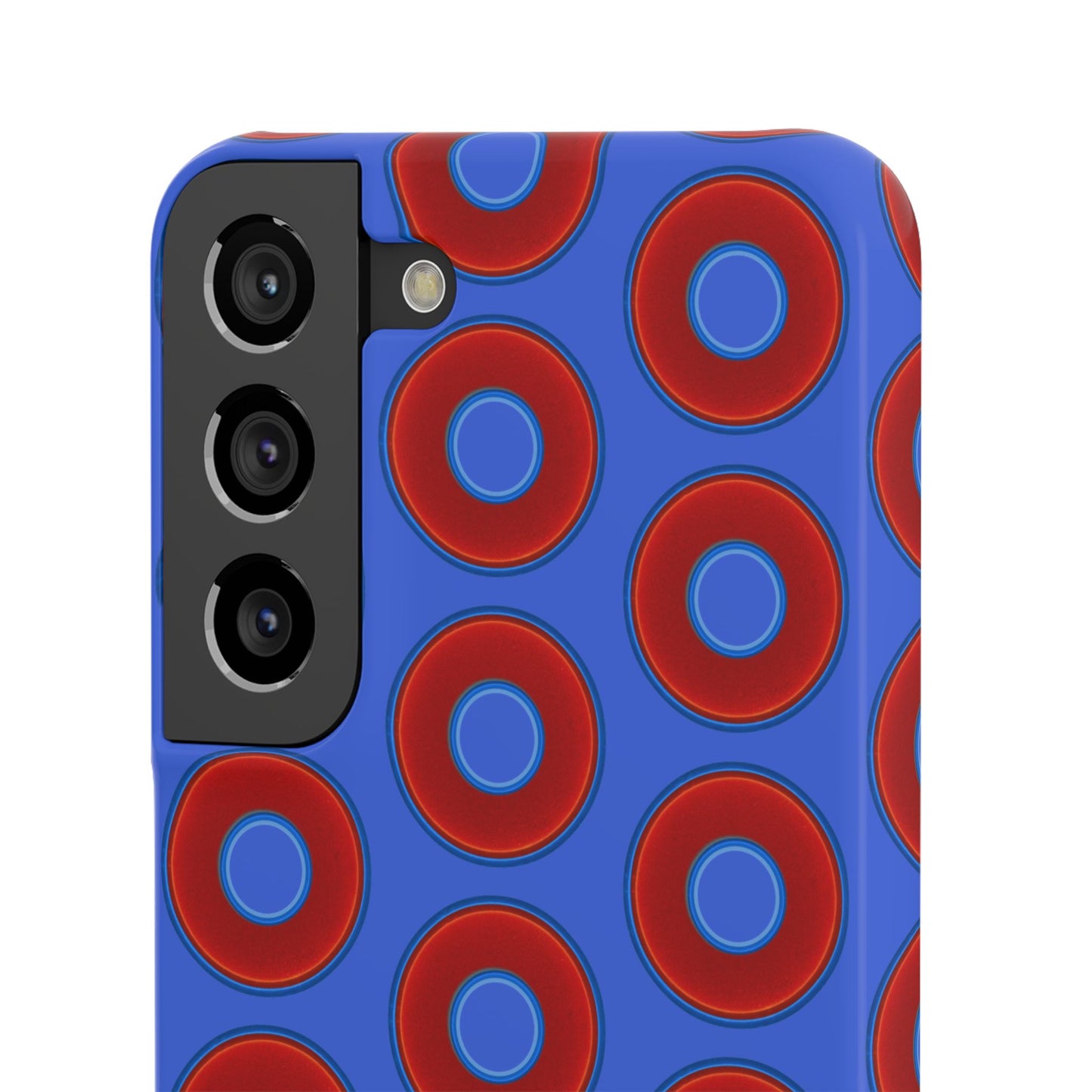 Lumpy Donut Snap Case - red vivid donut print w/royal blue background