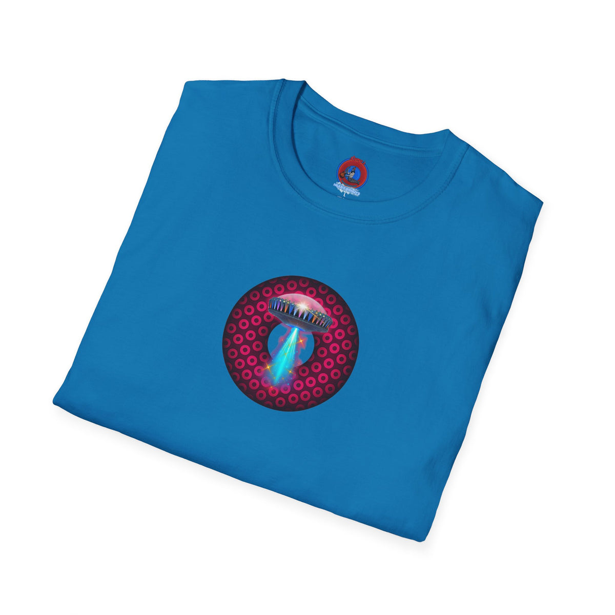 Classic Donut Tee - Unisex Soft-Style - "Donuts now Served on the Mothership" - series 1.0  - variant 2  - red/red paradoxical donut
