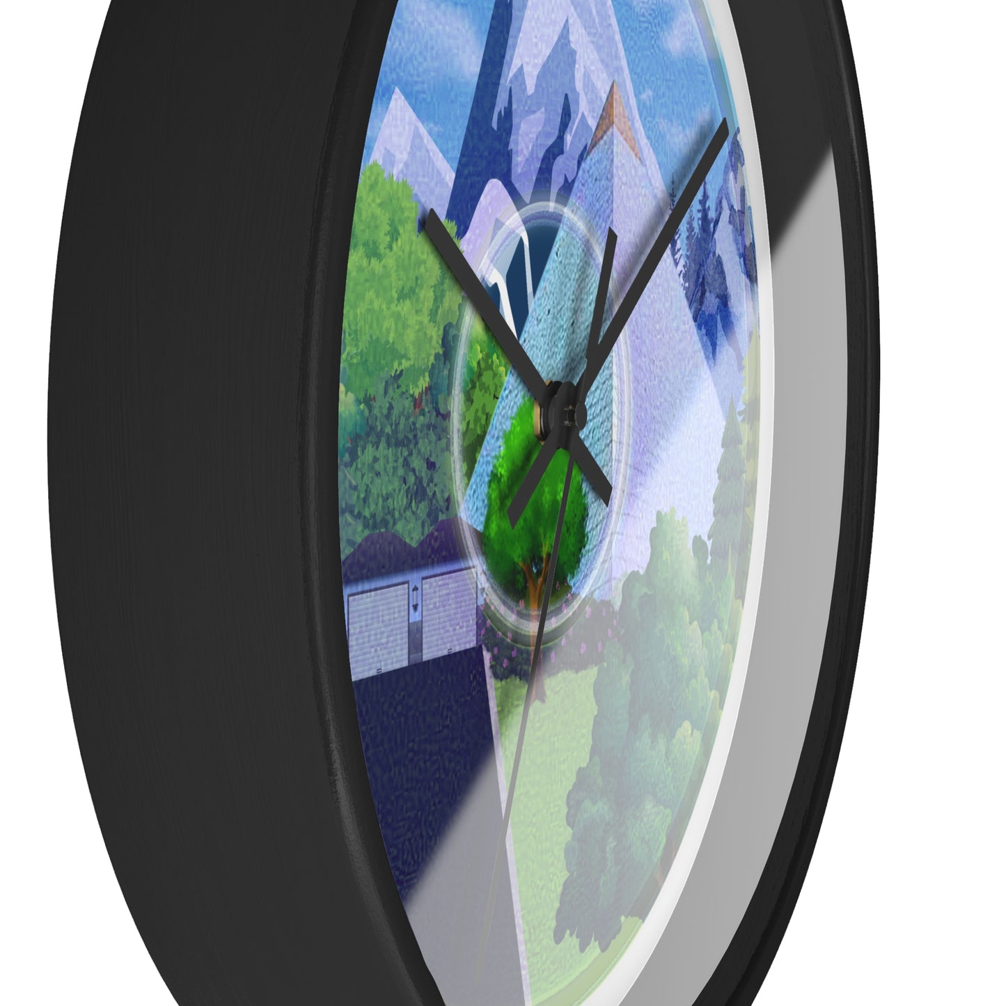 Lumpy Wall Clock - "Mansions of South Park" - variant 2 - blue/green pic donut w/white background