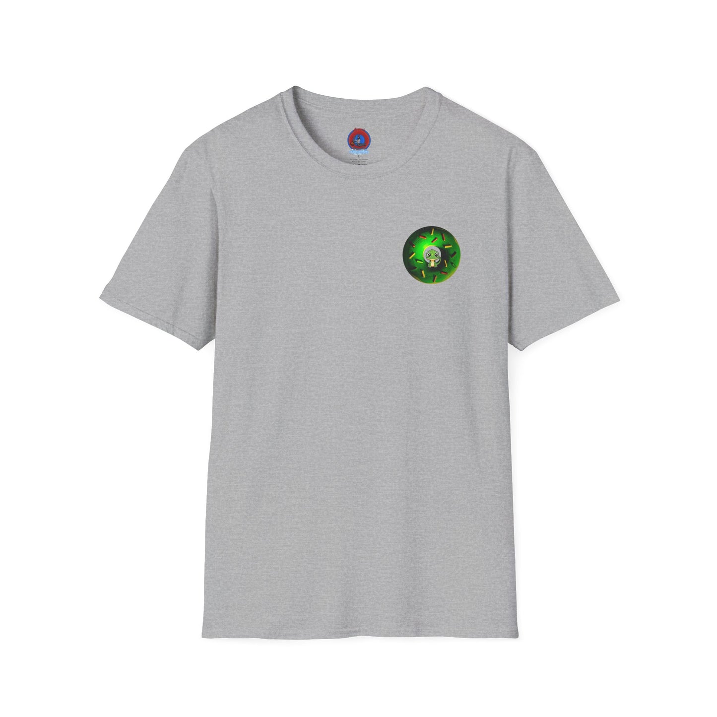 Classic Donut Tee - Unisex Soft-Style - "Baby Rutherford" - green donut - series 1.0