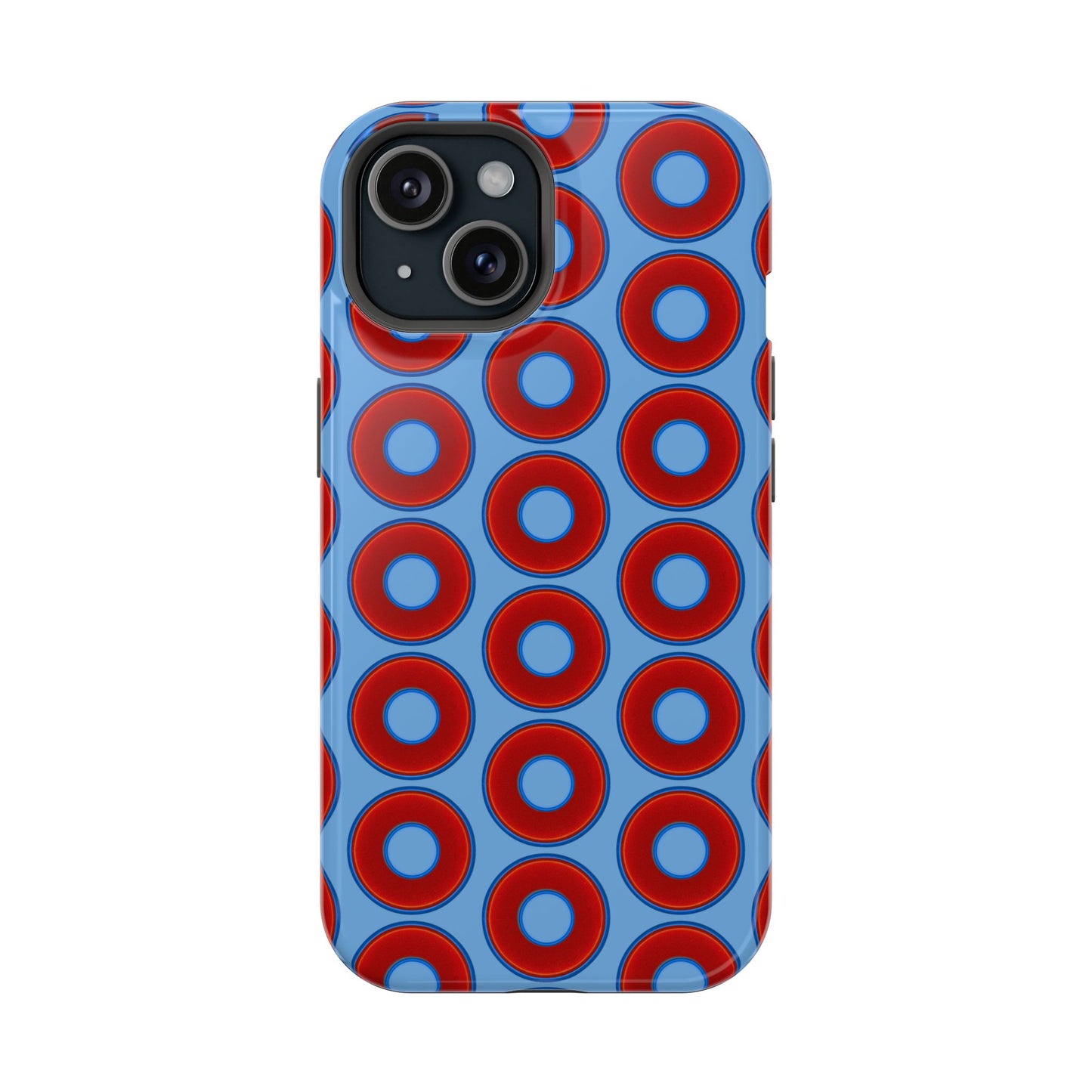 Magnetic Tough Donut Case - red vivid donut print w/light blue background