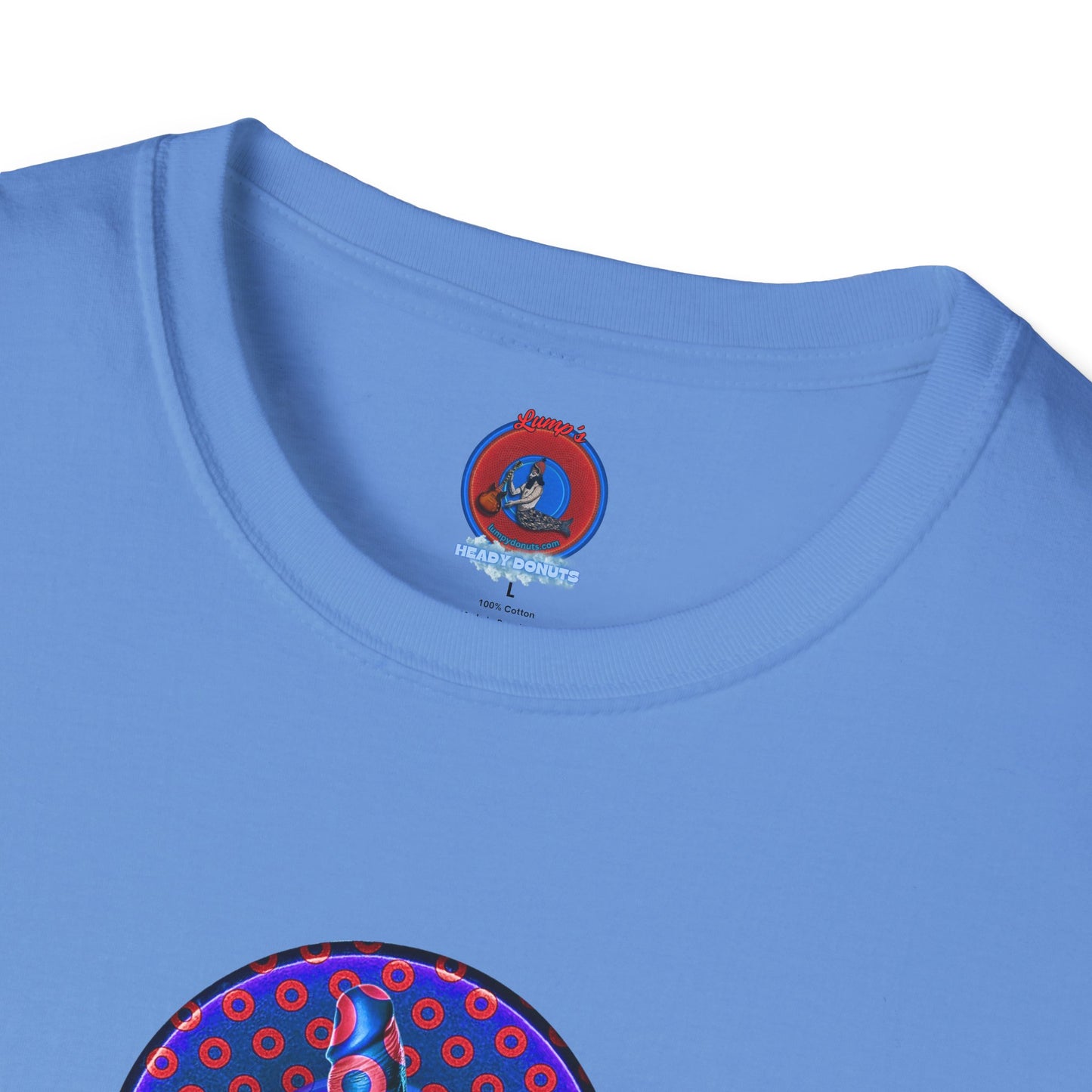 Classic Donut Tee - Unisex Soft-Style - "Sir Richard's Phamous Donut" - series 1.0  - variant 3 - red/blue paradox donut