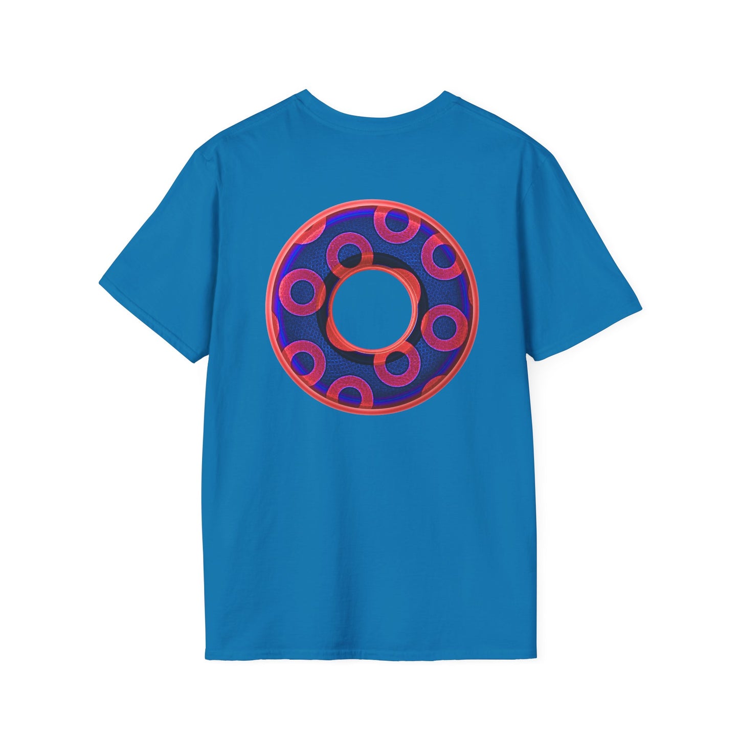 Plain Donuts/Unisex Soft-Style - "Plain Rustic Paradoxical Donuts" - red/dark royal blue donuts
