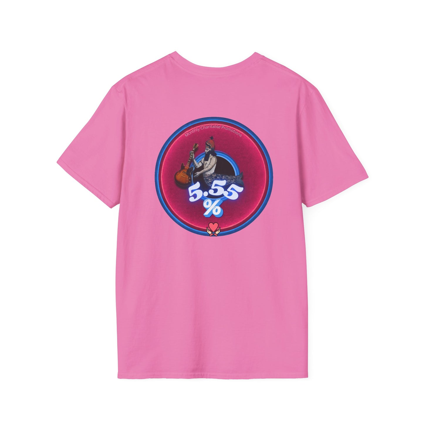 Classic Donut Tee - Unisex Soft-Style - "The 5.55% Donut" - vivid magenta donut - [*charitable print - 5.55% of profit to General Fund]