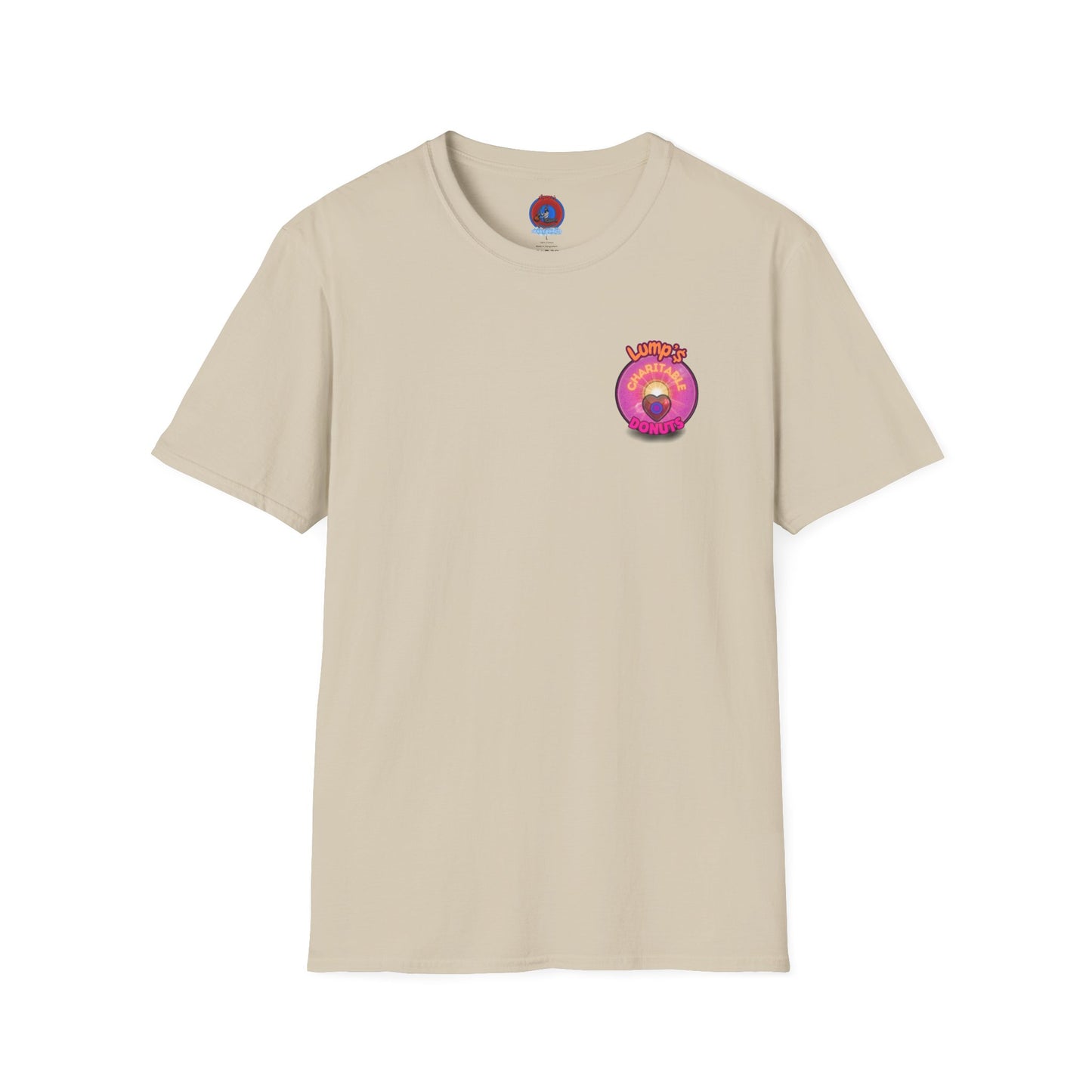 Classic Donut Tee - Unisex Soft-Style - "Lump's Official Charitable Donut" - series 1.0  - magenta donut [*100 to general charity fund]