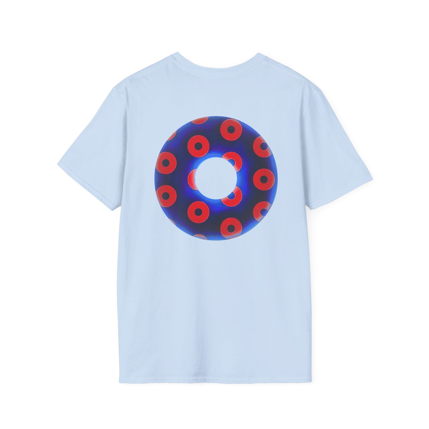 Plain Donuts/Unisex Soft-Style - "Plain Blimpy Paradoxical Donuts" - vivid royal blue/red donuts