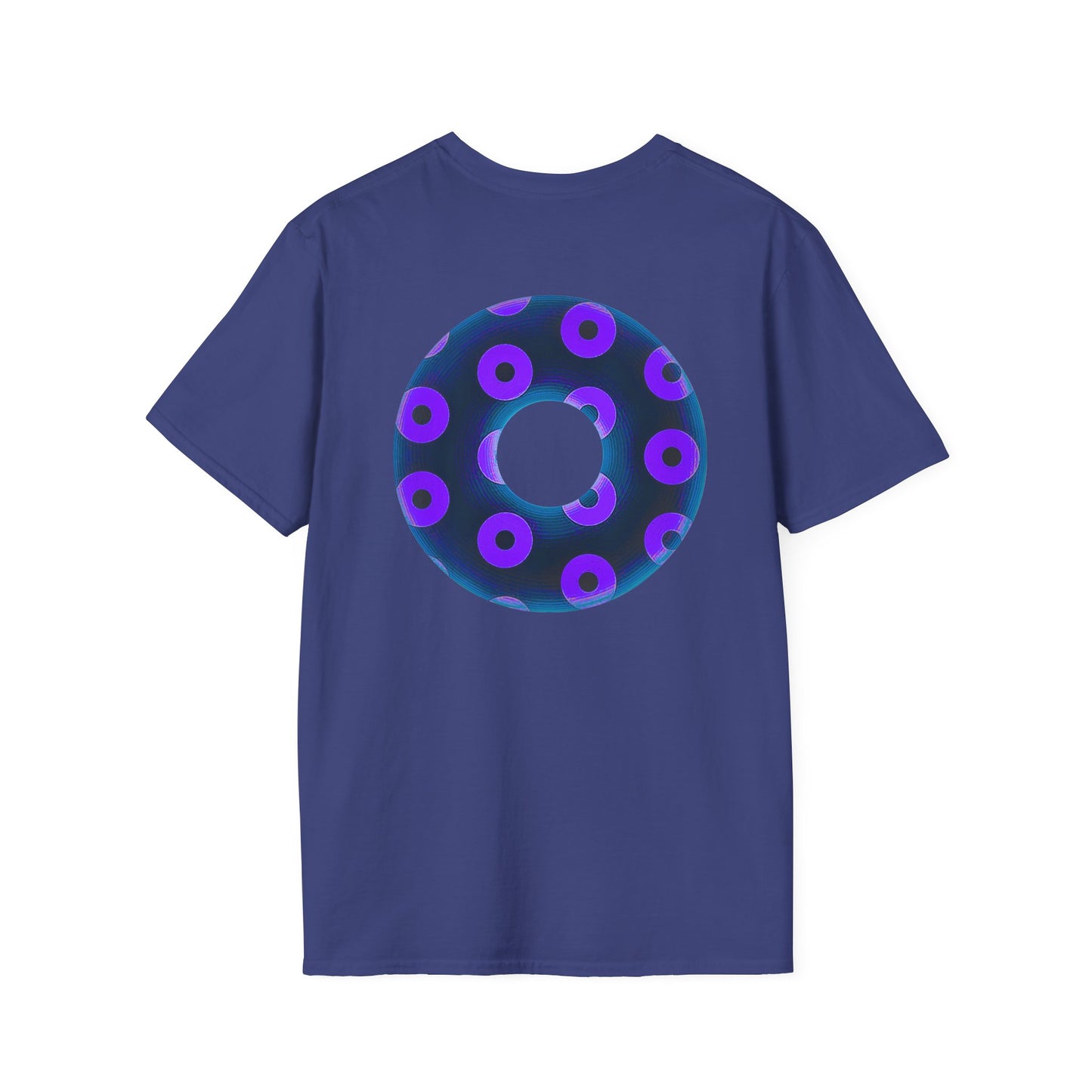 Plain Donuts/Unisex Soft-Style - "Plain Blimpy Paradoxical Donuts" - dark steel blue/vivd dark purple donuts