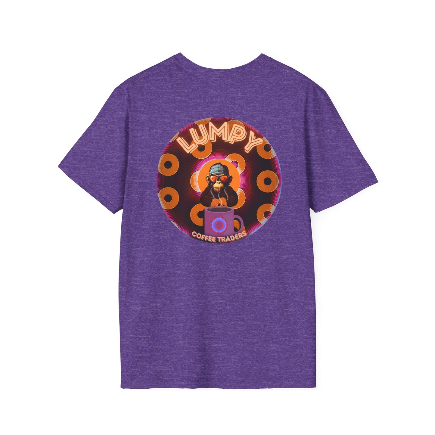 Coffee Traders Tee - Unisex Soft-Style - "Blastoff " - paradoxical donuts - variant 1 - mothership front/logo back