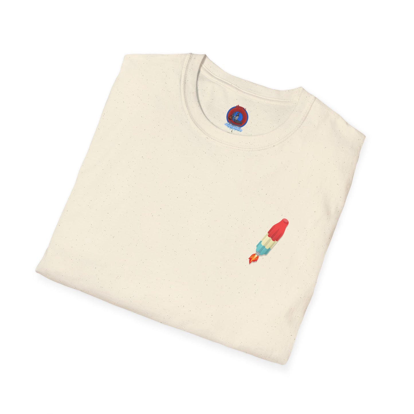 Classic Donut Tee - Unisex Soft-Style - "Blow this Popsicle Stand" - red/blue/cream - bomb pop