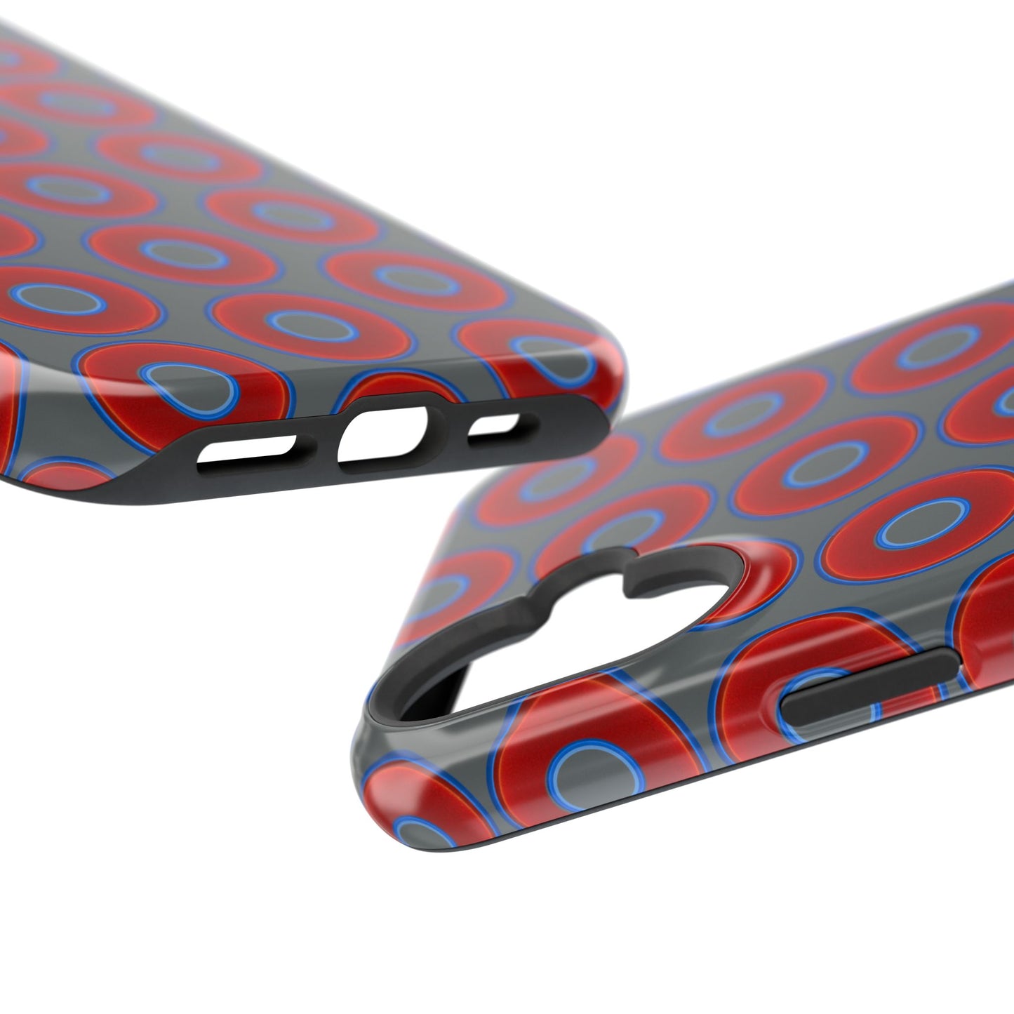 Magnetic Tough Donut Case - red vivid donut print w/dark gray background