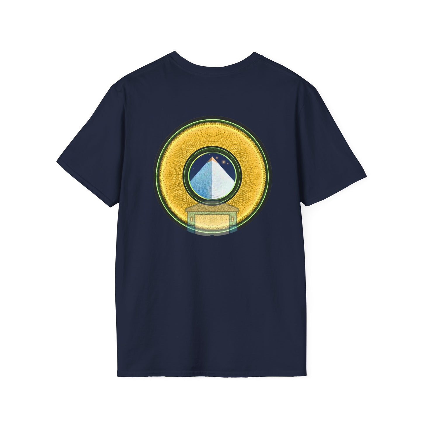Classic Donut Tee - Unisex Soft-Style - "Limestone Donuts so Large" - variant 4 - golden donut w/garage