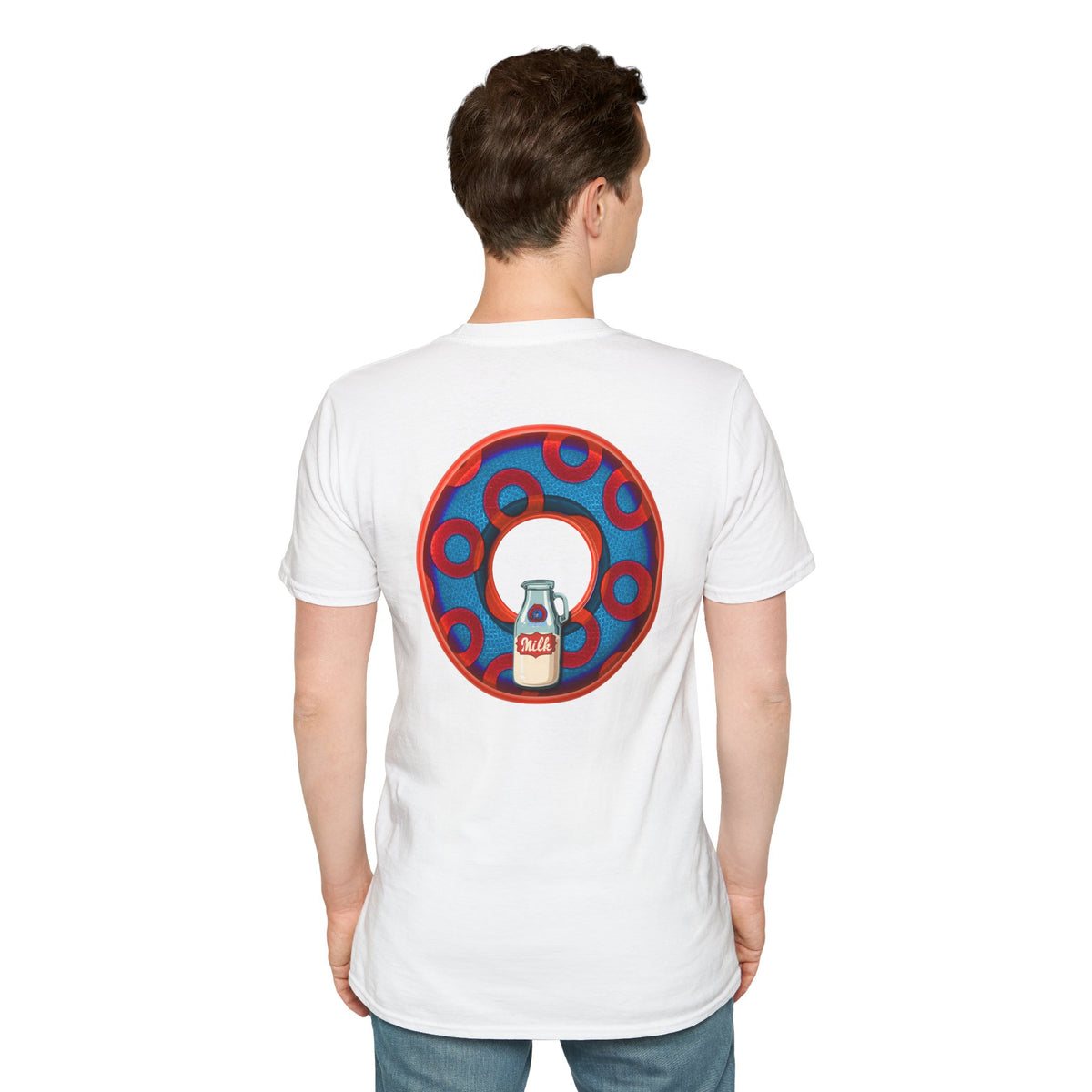 Classic Donut Tee - Unisex Soft-Style - "Wooked Cream - YEMSG Donut " - blue/red rustic paradox donut - variant 1