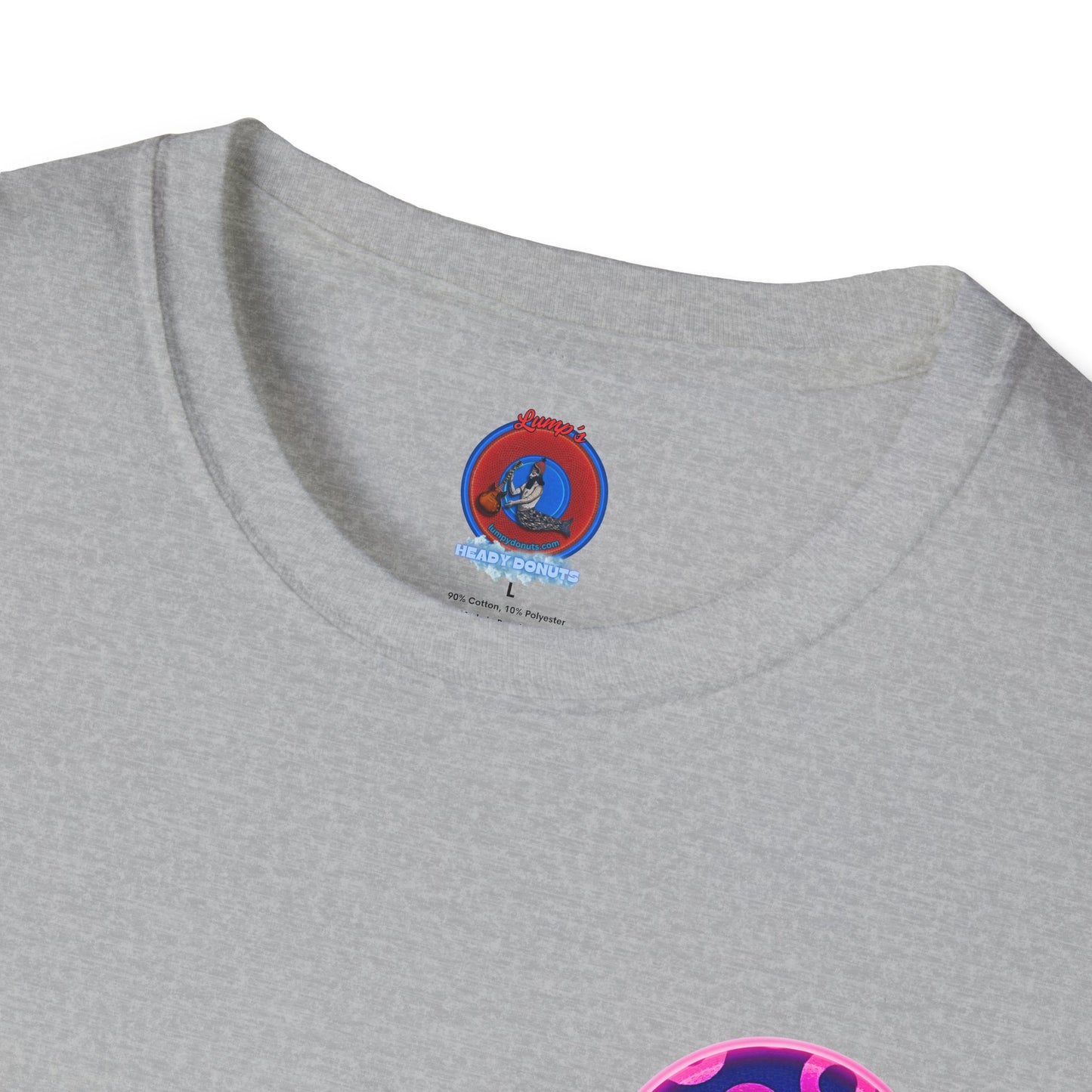 Classic Donut Tee - Unisex Soft-Style - "Wooked Cream - YEMSG Donut " -blue/pink rustic paradox donut - variant 5