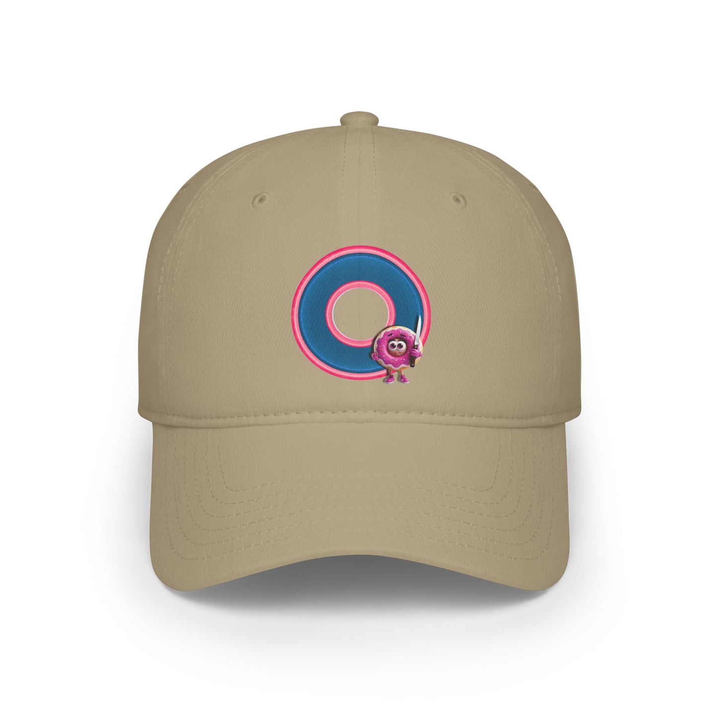 Lumpy Donut Baseball Cap - "My Phriend The Donut's Cap" - variant 2 - blue/pink rustic donut w/