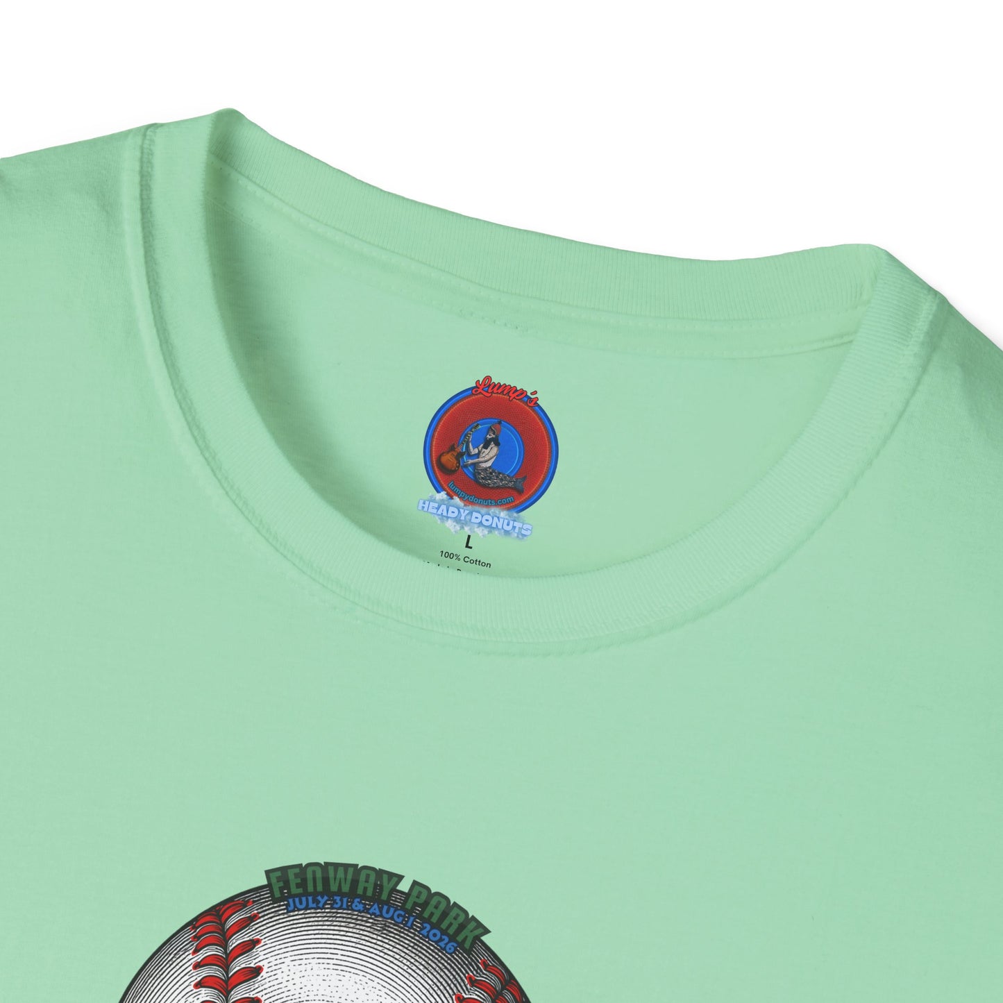 Classic Donut Tee - Unisex Soft-Style - "Phenway Ballpark Donuts" - white/red major league donut - variant 6