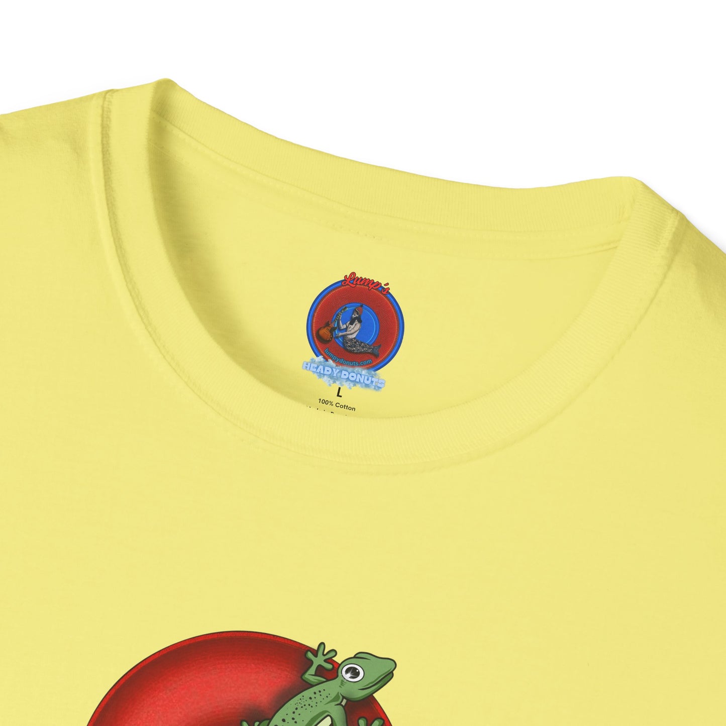 Classic Donut Tee - Unisex Soft-Style - "Practically Extinct Tee Shirt" - plump vivid red donut - variant 1