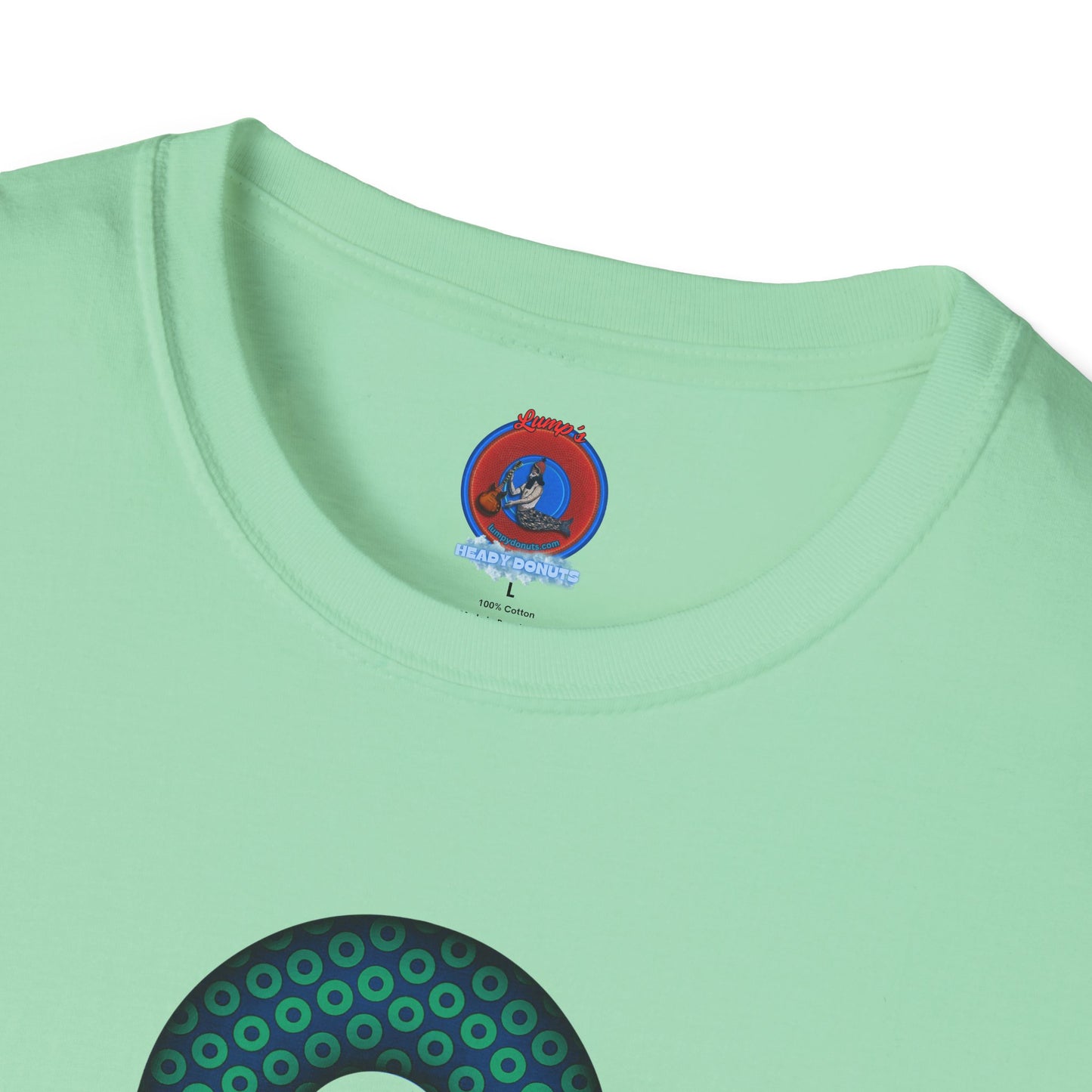 Plain Donuts/Unisex Soft-Style - "Plain Paradoxical Grided Donuts" - dark blue/teal donuts