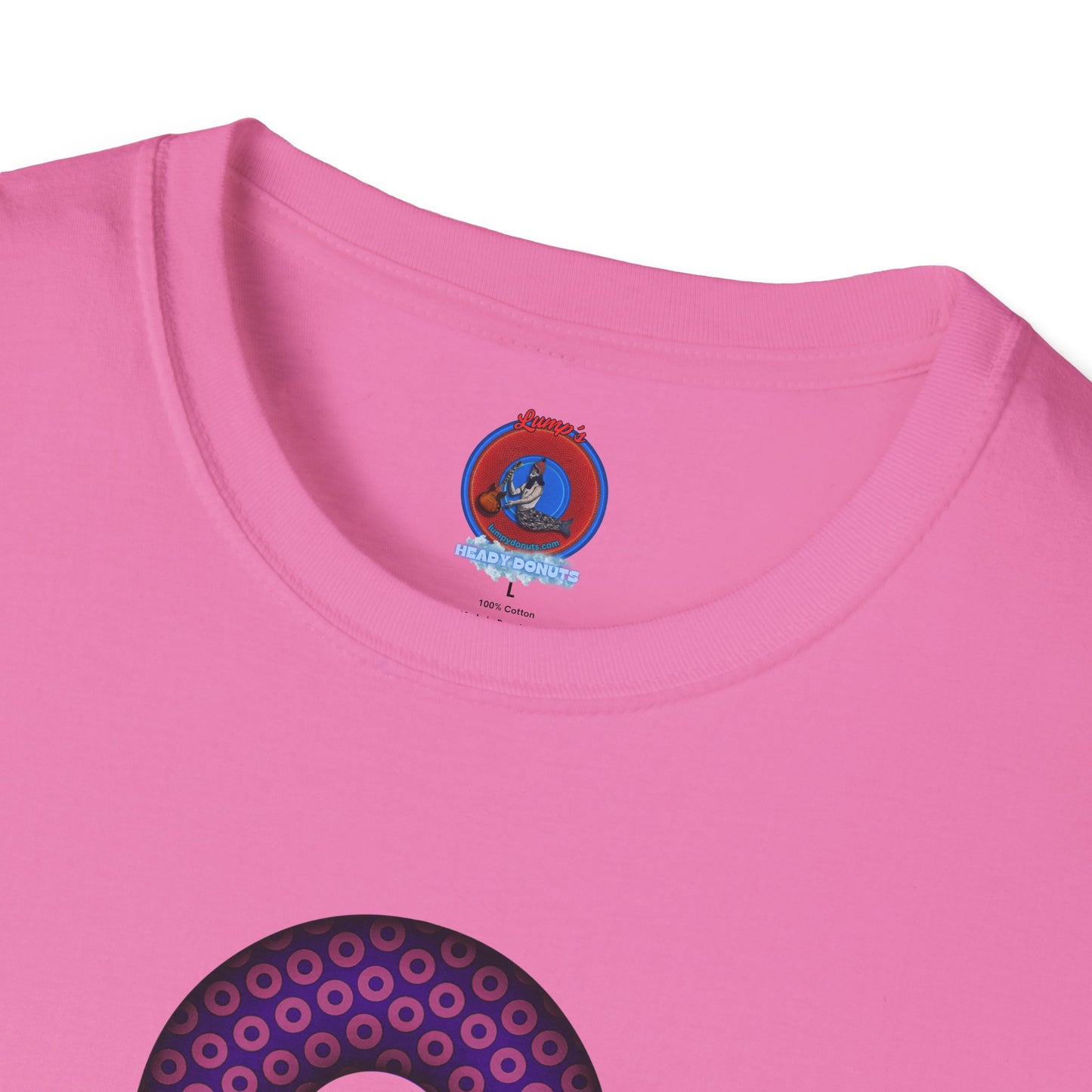 Plain Donuts/Unisex Soft-Style - "Plain Paradoxical Grided Donuts" - magenta/purple donuts