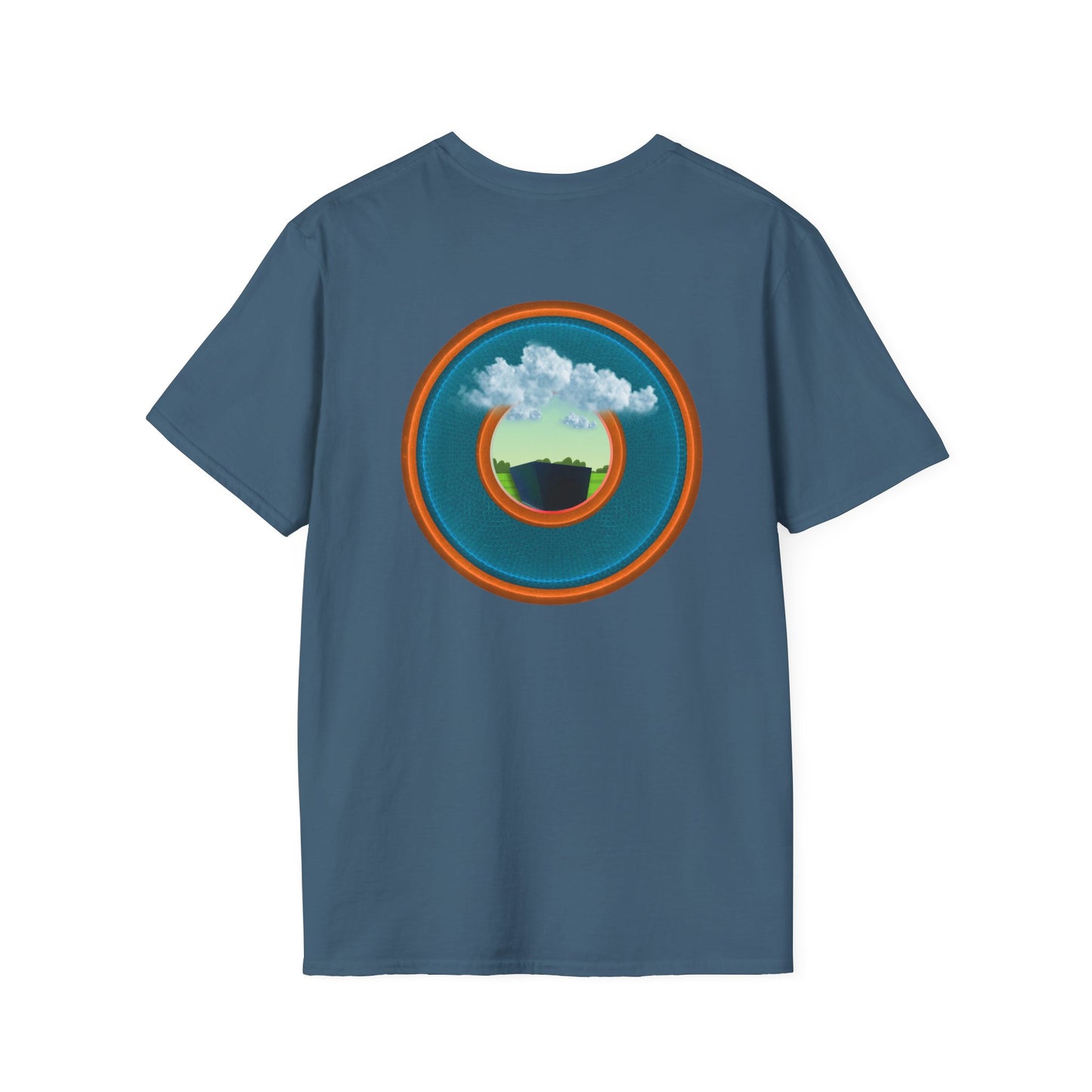 Classic Donut Tee - Unisex Soft-Style - "Got Rhombus?" - series 1.0  - variant 3 - aquamarine/orange donut