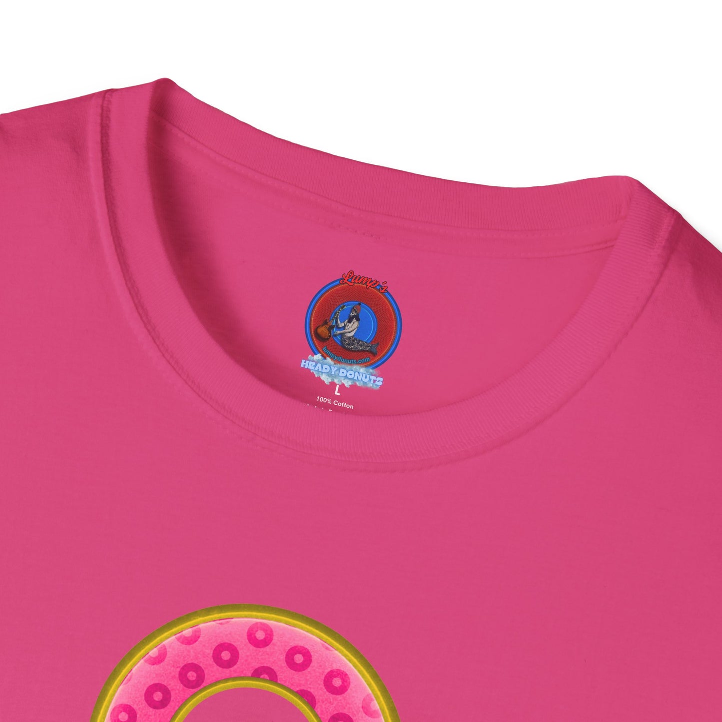 Plain Donuts/Unisex Soft-Style - "Plain Wide Mouthed Paradoxical Donuts" - pink/gold donuts