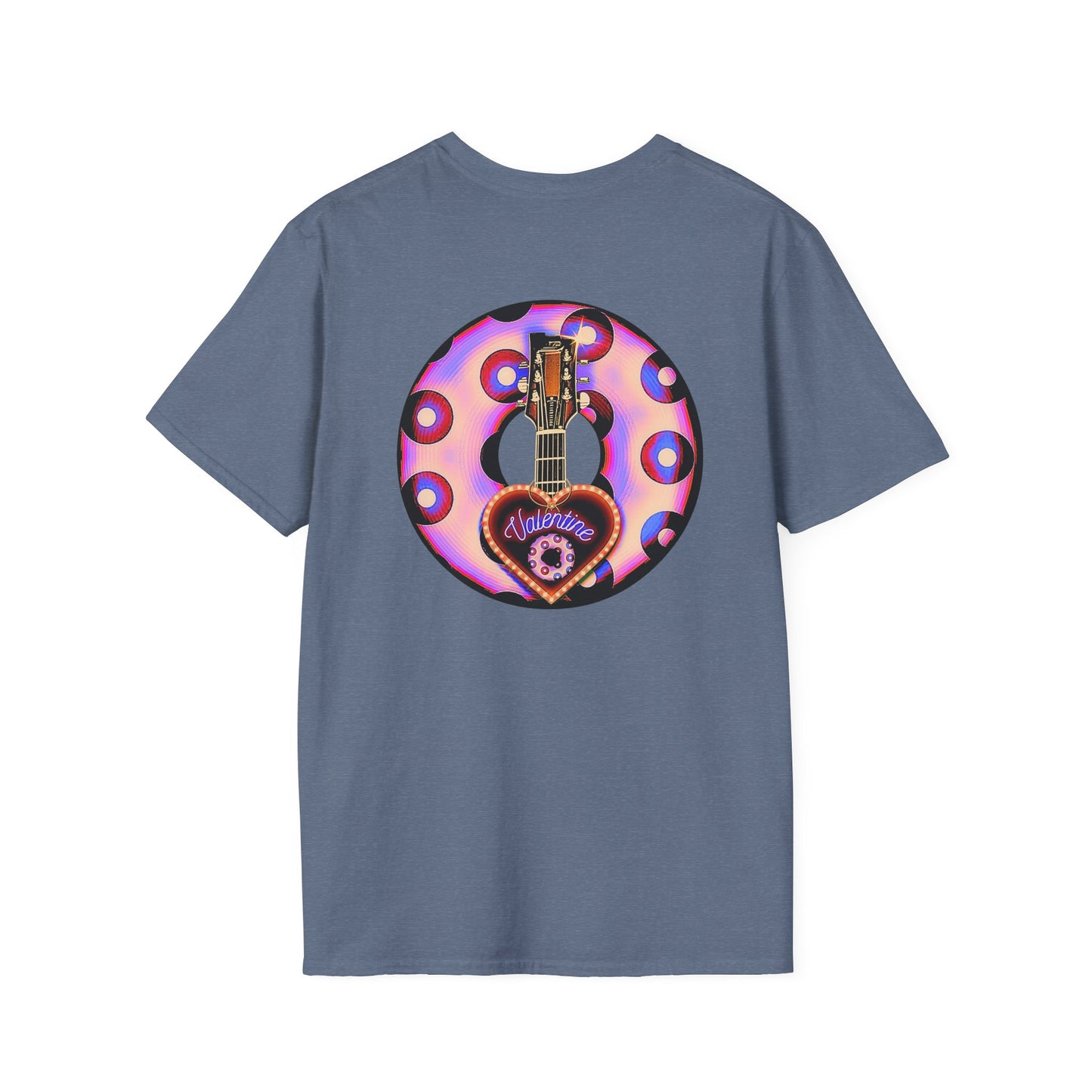 Classic Donut Tee - Unisex Soft-Style - "Would You Be My Donut?" - paradoxical faded purple/red donut - variant 3