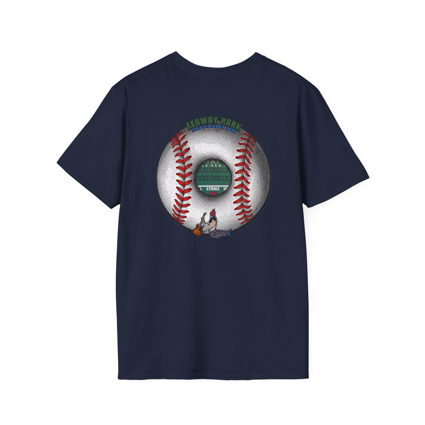 Classic Donut Tee - Unisex Soft-Style - "Phenway Ballpark Donuts" - white/red major league donut - variant 6