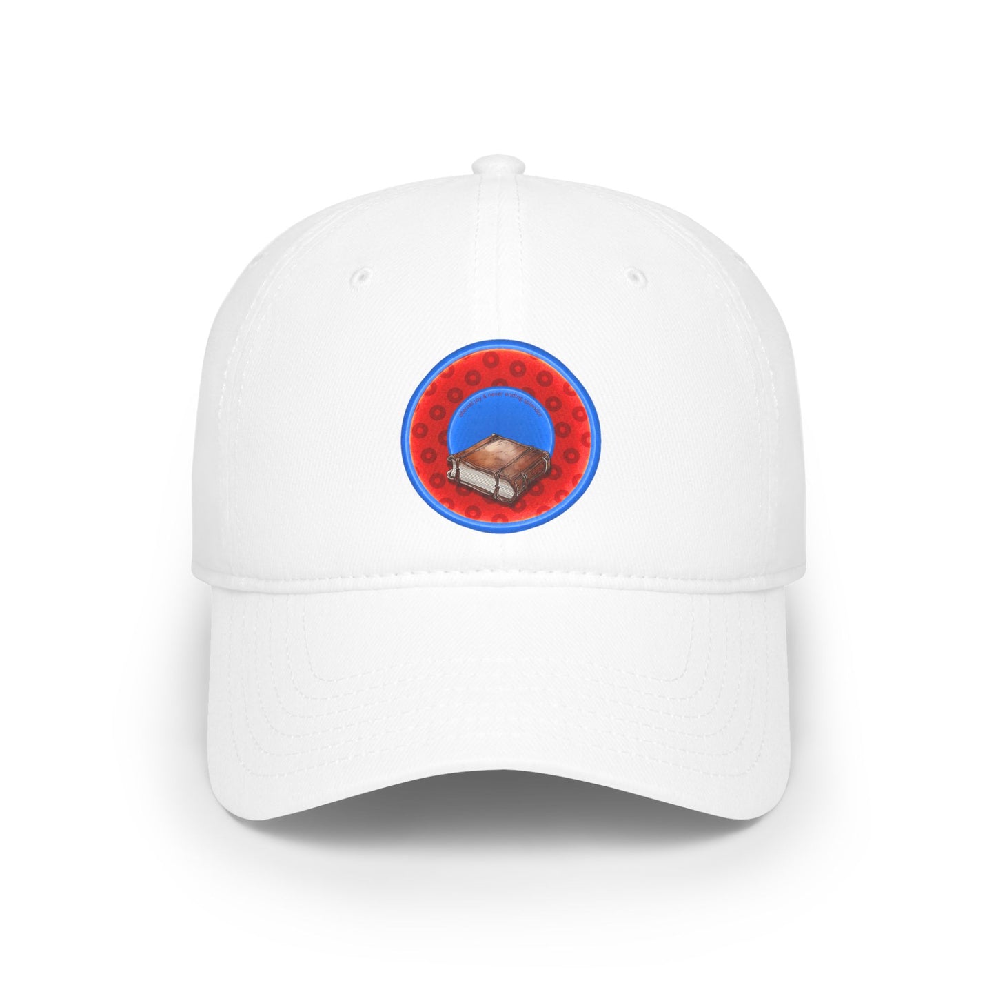Lumpy Donut Baseball Cap - "Read the F'ing Donut Cap" - paradoxical red/blue wide mouth donut w/