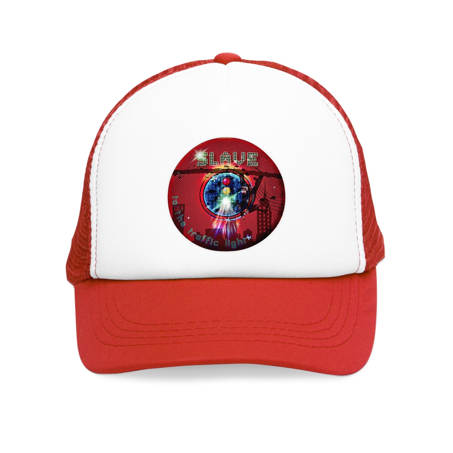 Lumpy Trucker Hat - "Slave to High Phashion" - red donut