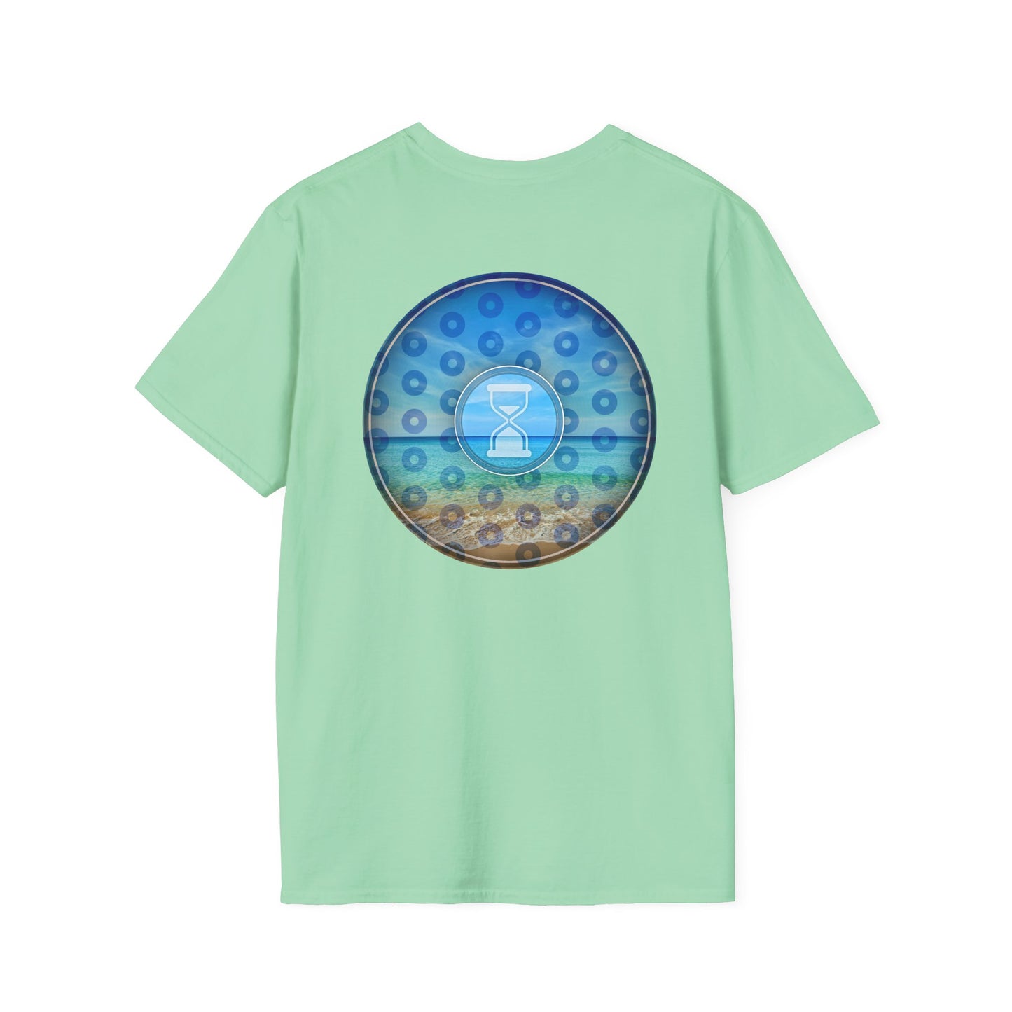 Classic Donut Tee - Unisex Soft-Style - "Still Loading Sand" - vivid blue paradoxical pic donut - variant 2