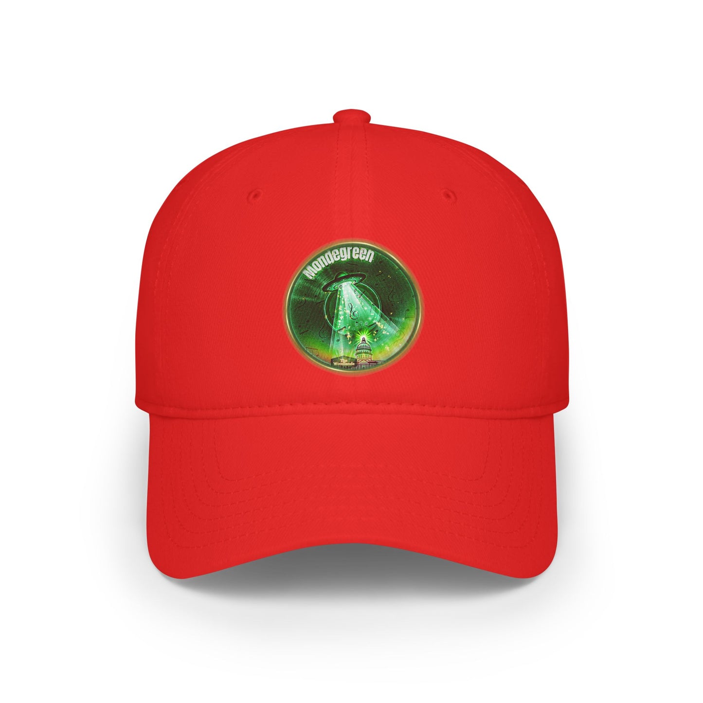 Lumpy Donut Baseball Cap - "Close Encounters of the Delaware Kind" - variant 2 - vivid green record donut w/