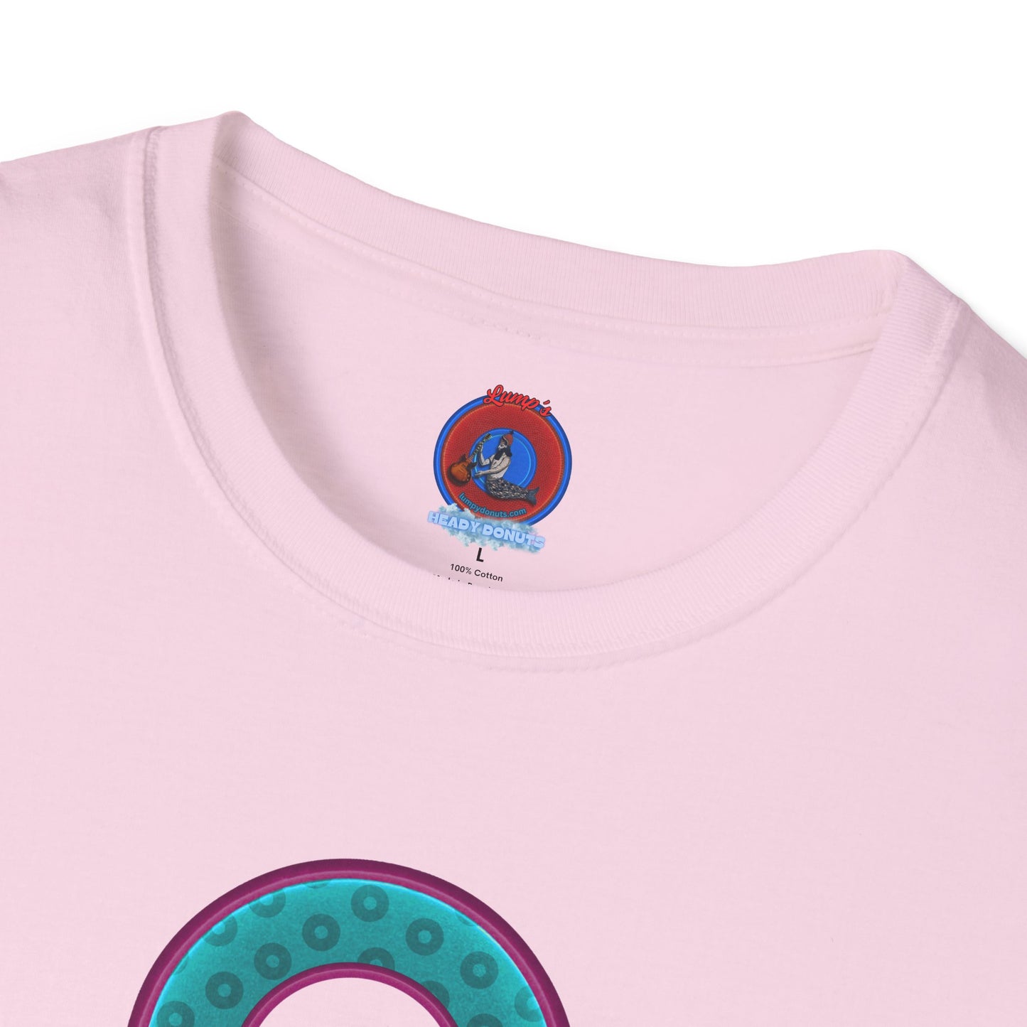 Plain Donuts/Unisex Soft-Style - "Plain Wide Mouthed Paradoxical Donuts" - teal/purple donuts