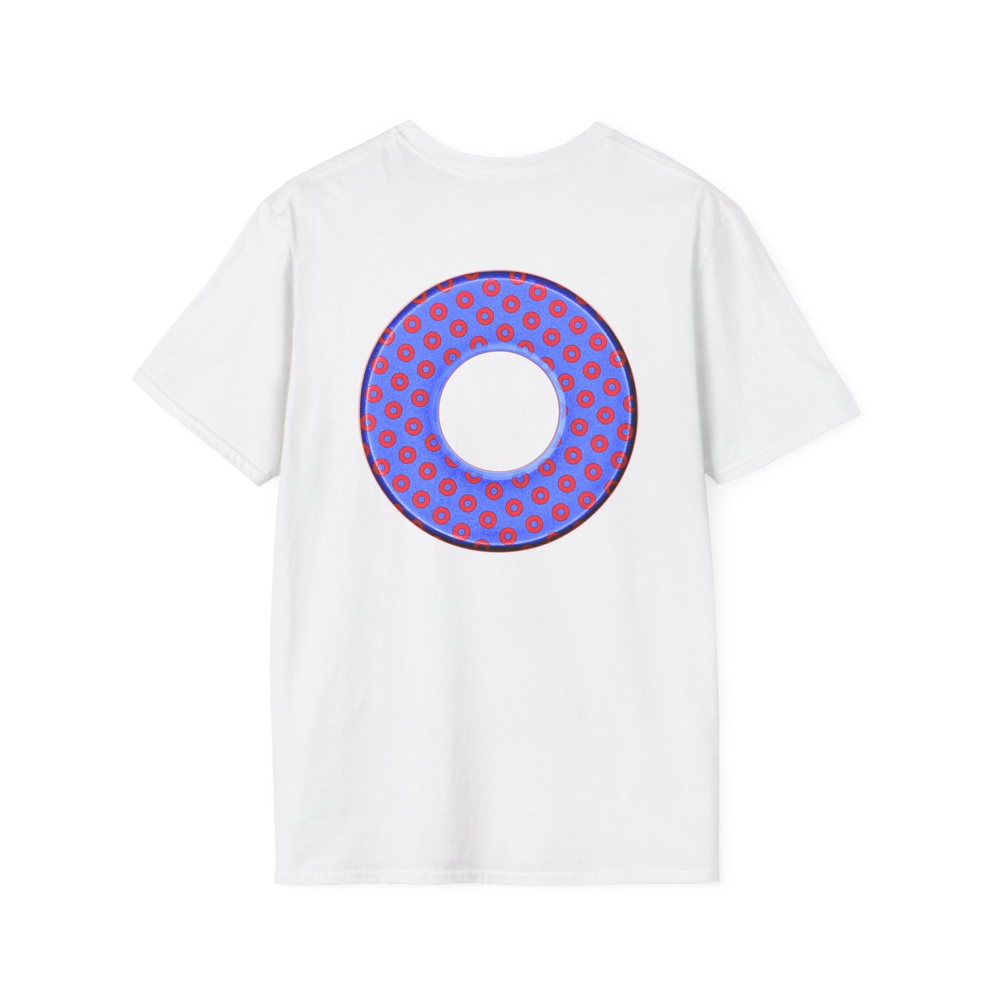 Plain Donuts/Unisex Soft-Style - "Plain Electric Paradoxical Donuts" - light royal blue/red donuts