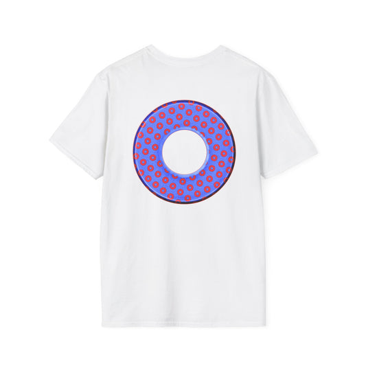 Plain Donuts/Unisex Soft-Style - "Plain Electric Paradoxical Donuts" - light royal blue/red donuts