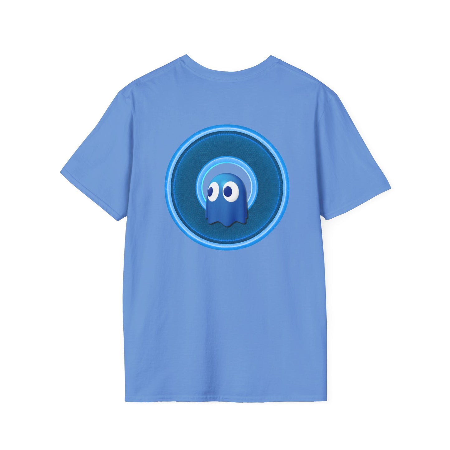 Classic Donut Tee - Unisex Soft-Style - "The Story of the Donut - a Ghostly Good Time" - variant 2 - blue/blue donut