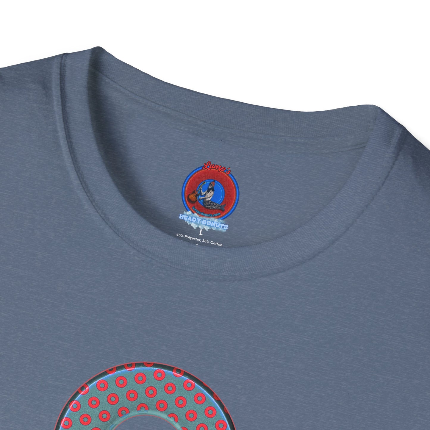 Plain Donuts/Unisex Soft-Style - "Plain Electric Paradoxical Donuts" - steel blue/red donuts