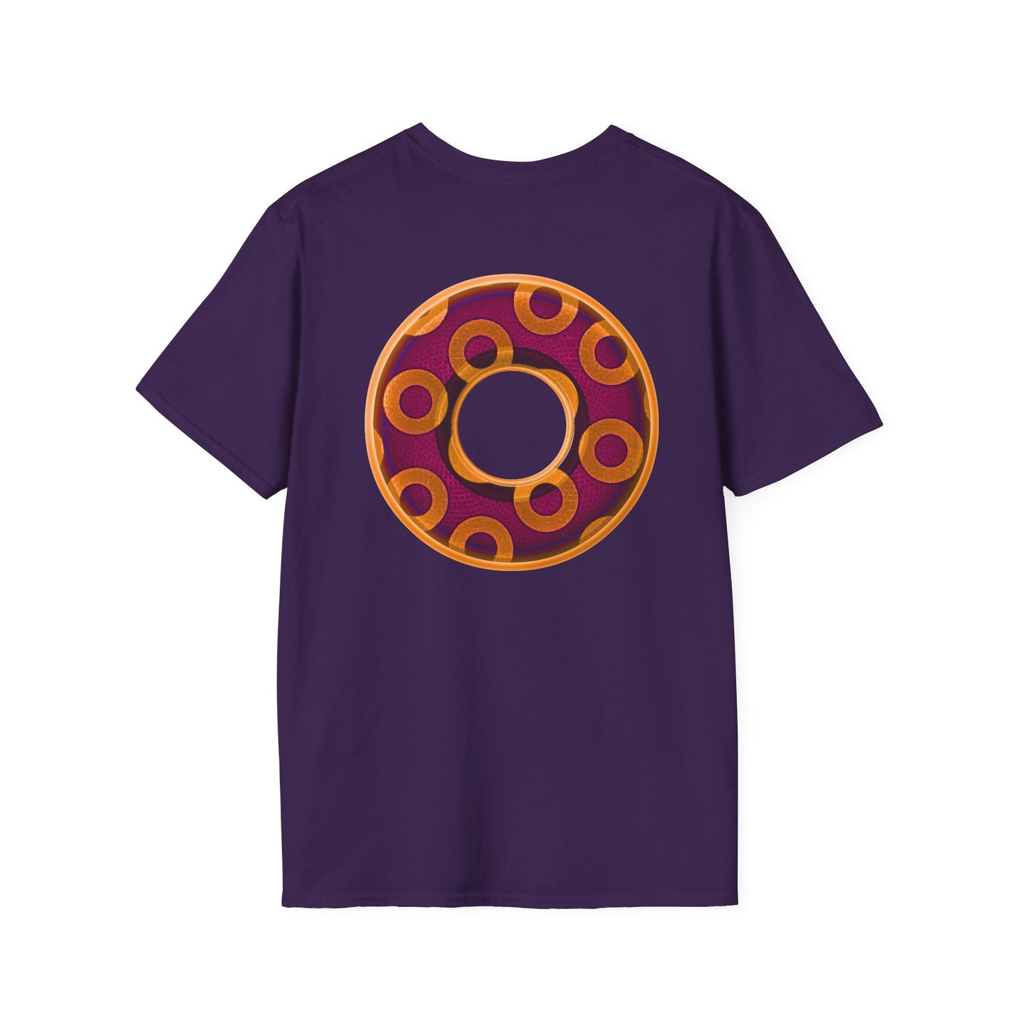 Plain Donuts/Unisex Soft-Style - "Plain Rustic Paradoxical Donuts" - orange/burgundy donuts