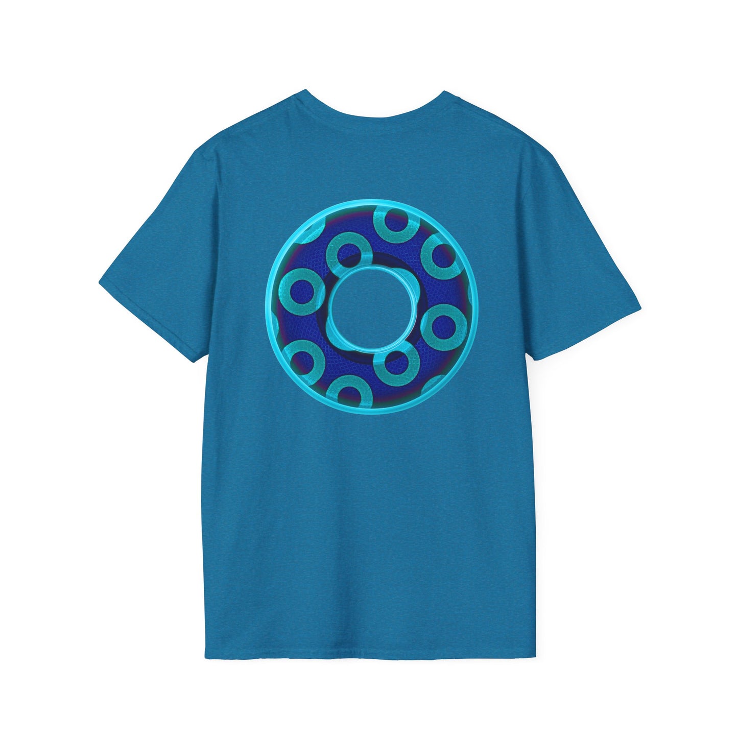 Plain Donuts/Unisex Soft-Style - "Plain Rustic Paradoxical Donuts" - aquamarine/dark blue donuts