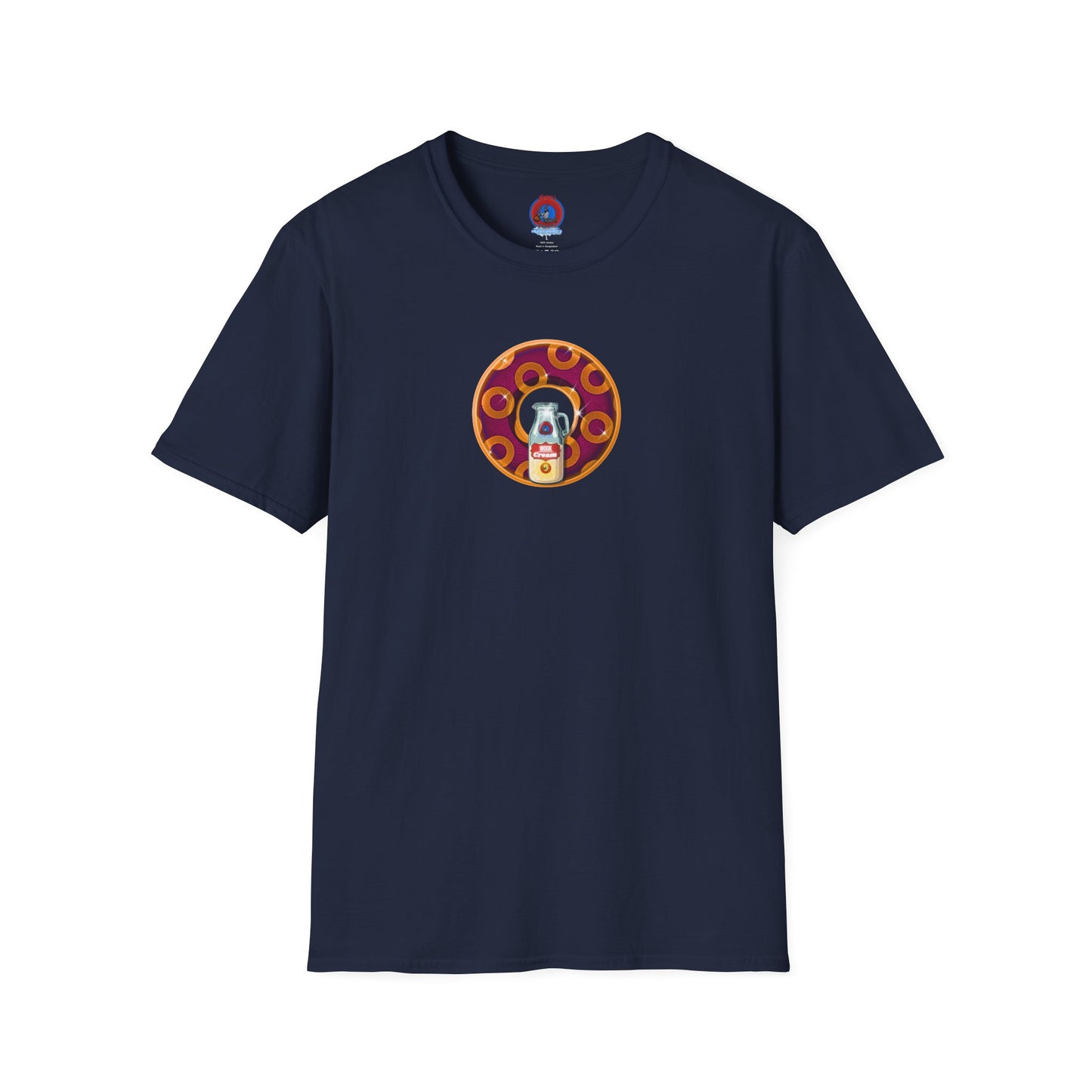 Classic Donut Tee - Unisex Soft-Style - "Princely Wooked Cream - YEMSG Donut " - burgundy/orange rustic paradox donut - variant 1