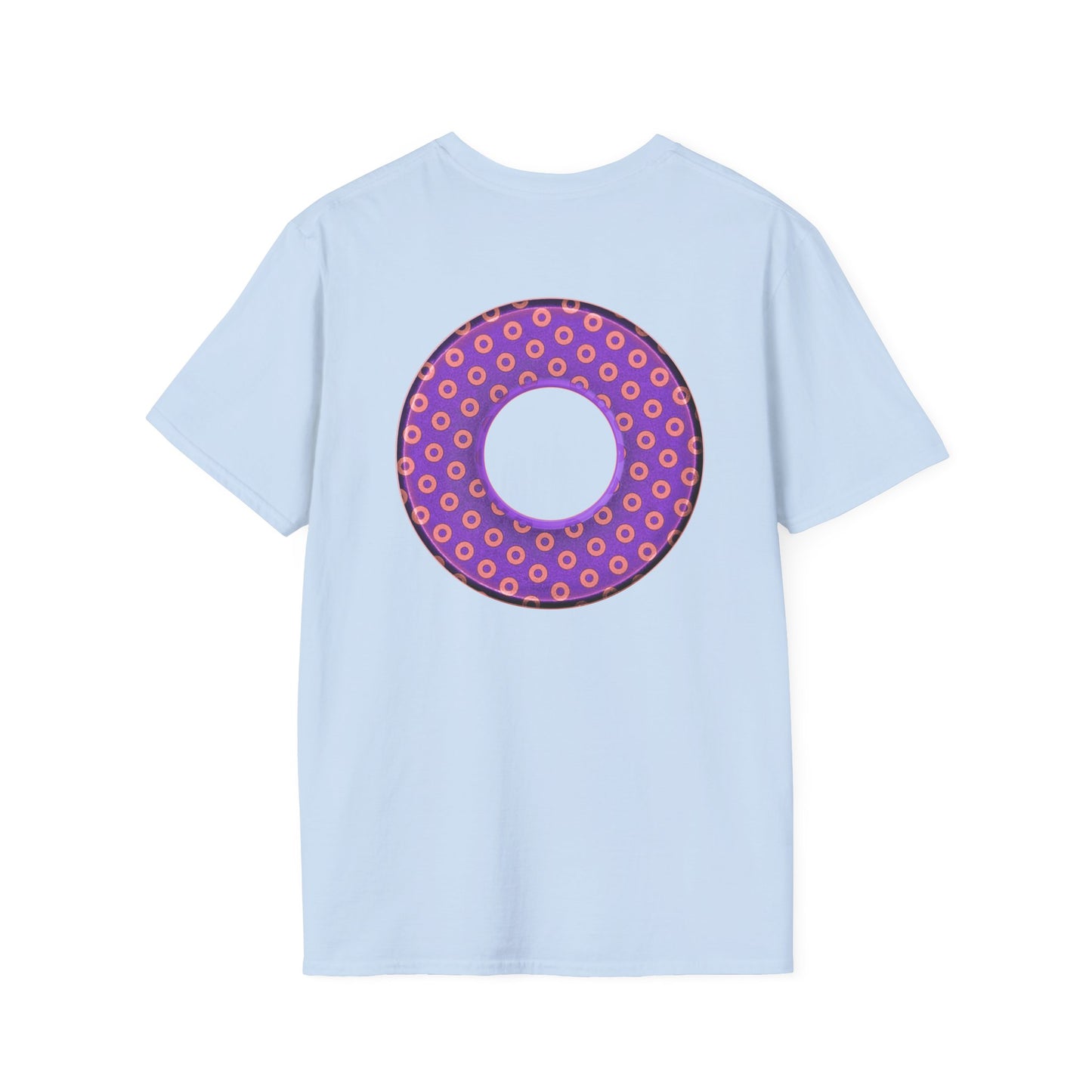 Plain Donuts/Unisex Soft-Style - "Plain Electric Paradoxical Donuts" - light purple/coral donuts