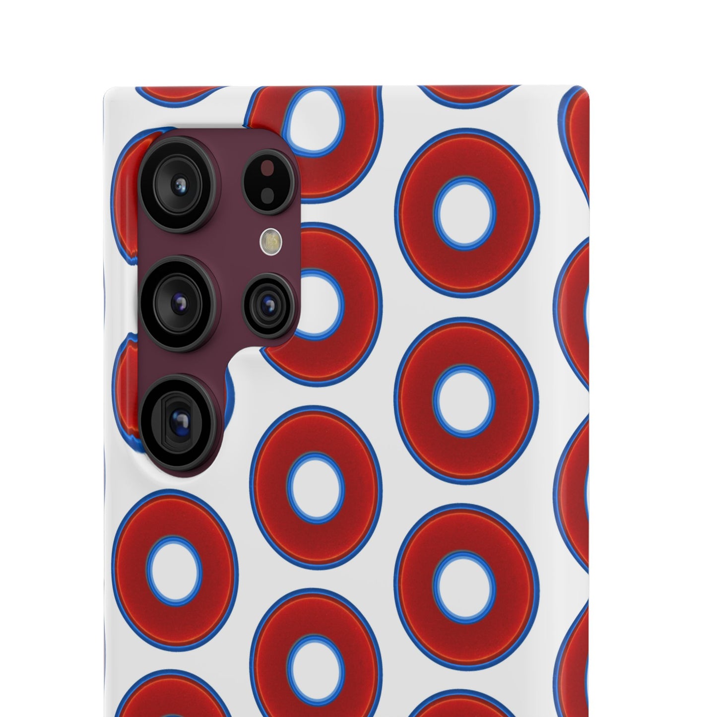 Lumpy Donut Snap Case - red vivid donut print w/white background