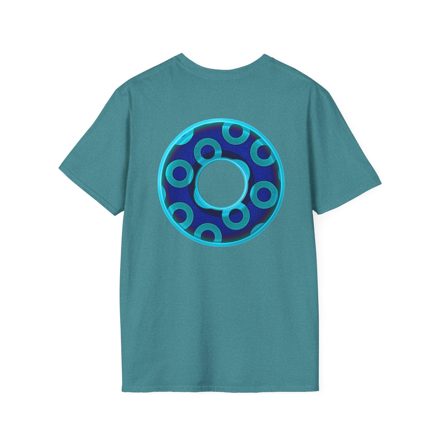 Plain Donuts/Unisex Soft-Style - "Plain Rustic Paradoxical Donuts" - aquamarine/dark blue donuts